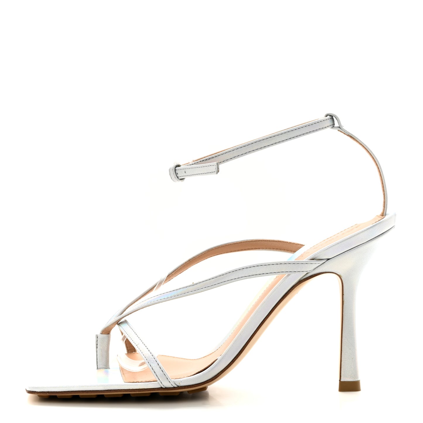 Laser Nappa Stretch Multi Strap 90mm Sandals 37 Moon Drop