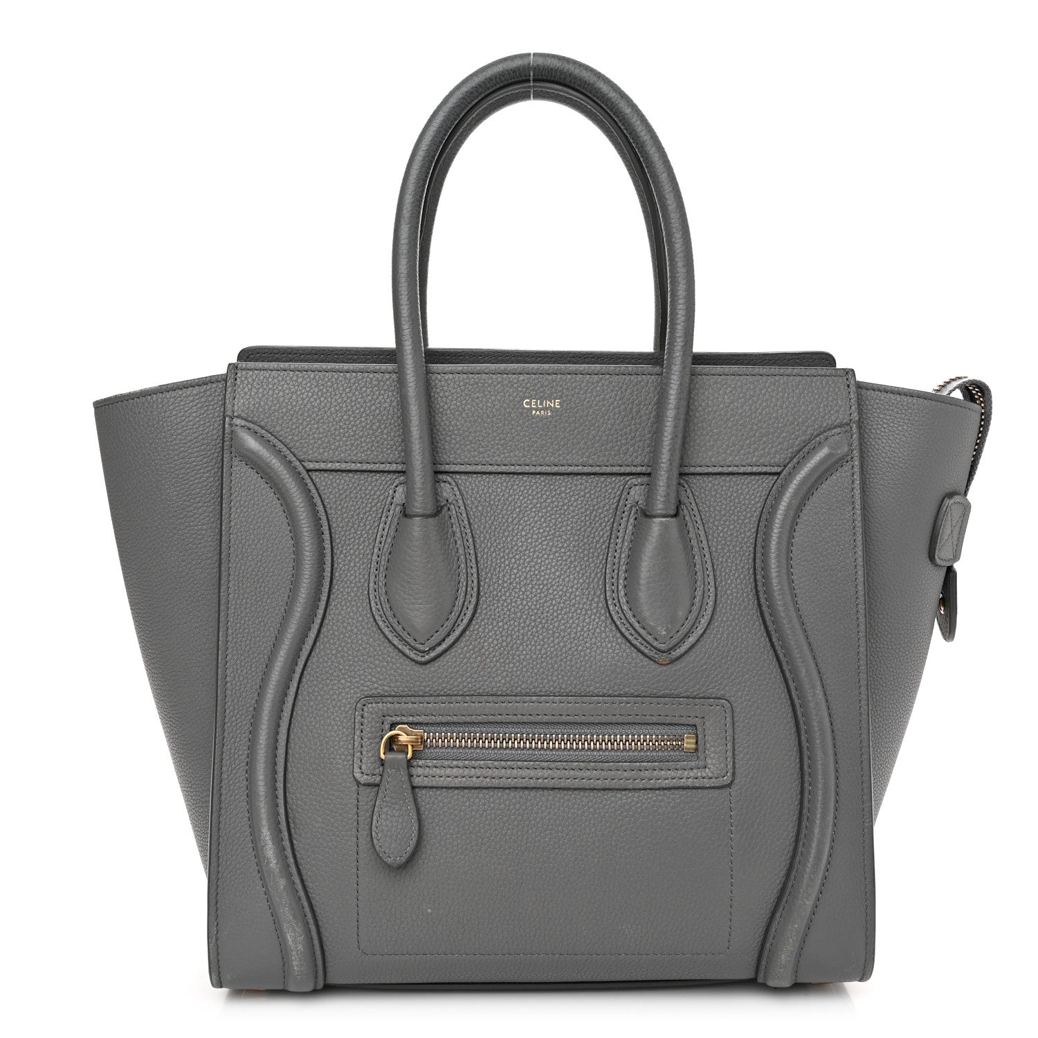 Celine Baby Drummed Calfskin Micro Luggage Kohl 1 of 17