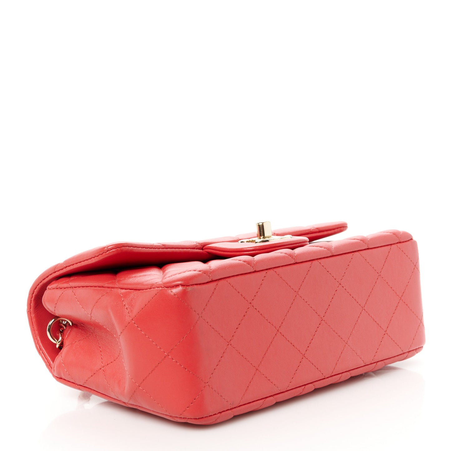 Lambskin Quilted Mini Rectangular Flap Pink