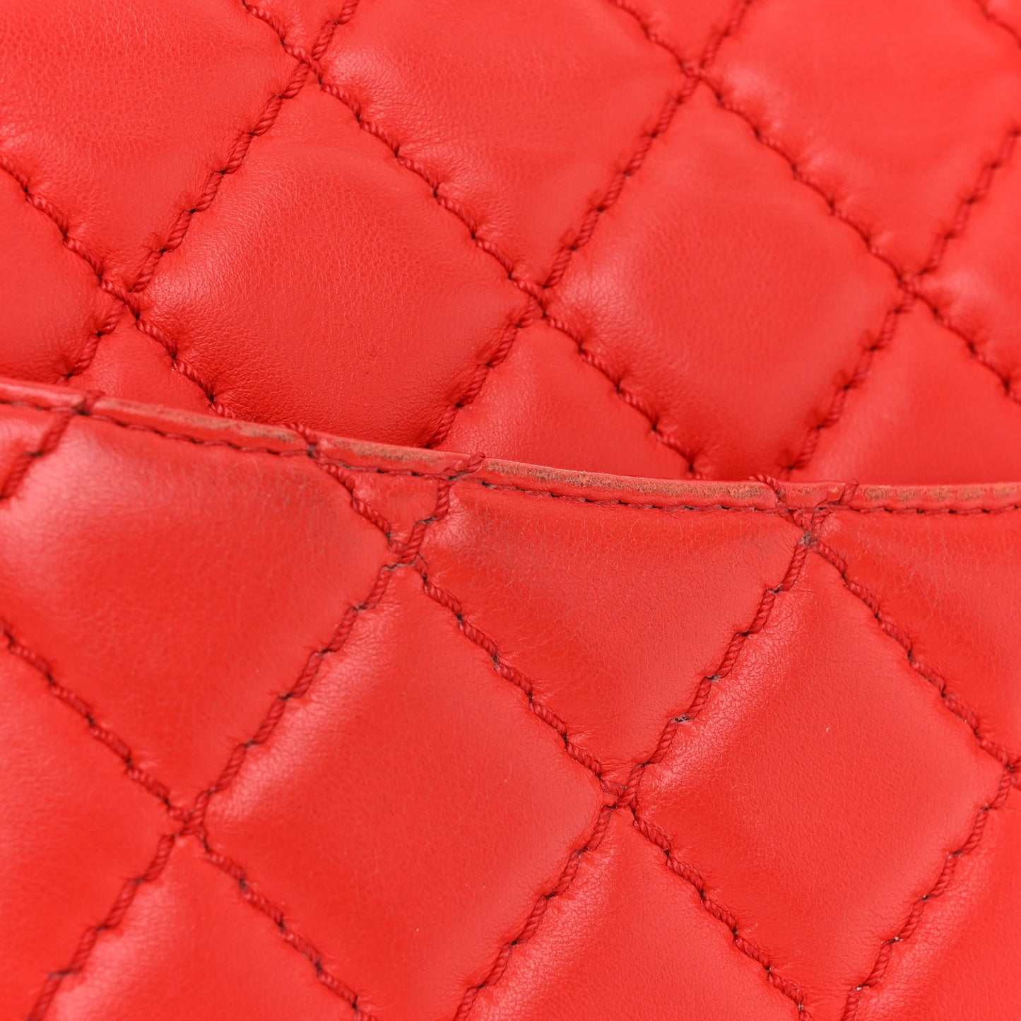 Lambskin Quilted Easy Carry Jumbo Flap Red