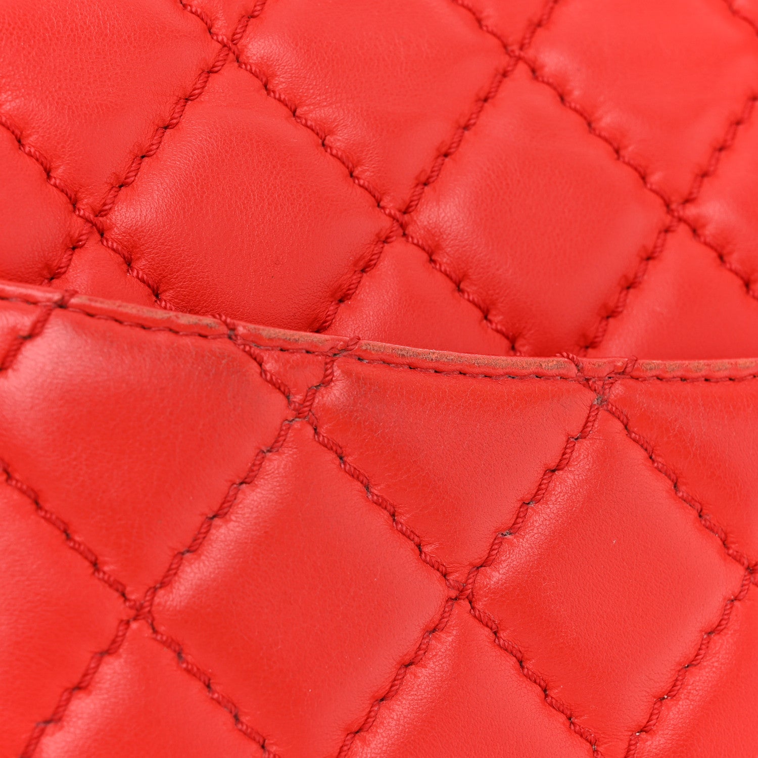 Chanel Lambskin Quilted Easy Carry Jumbo Flap Red 8 of 10