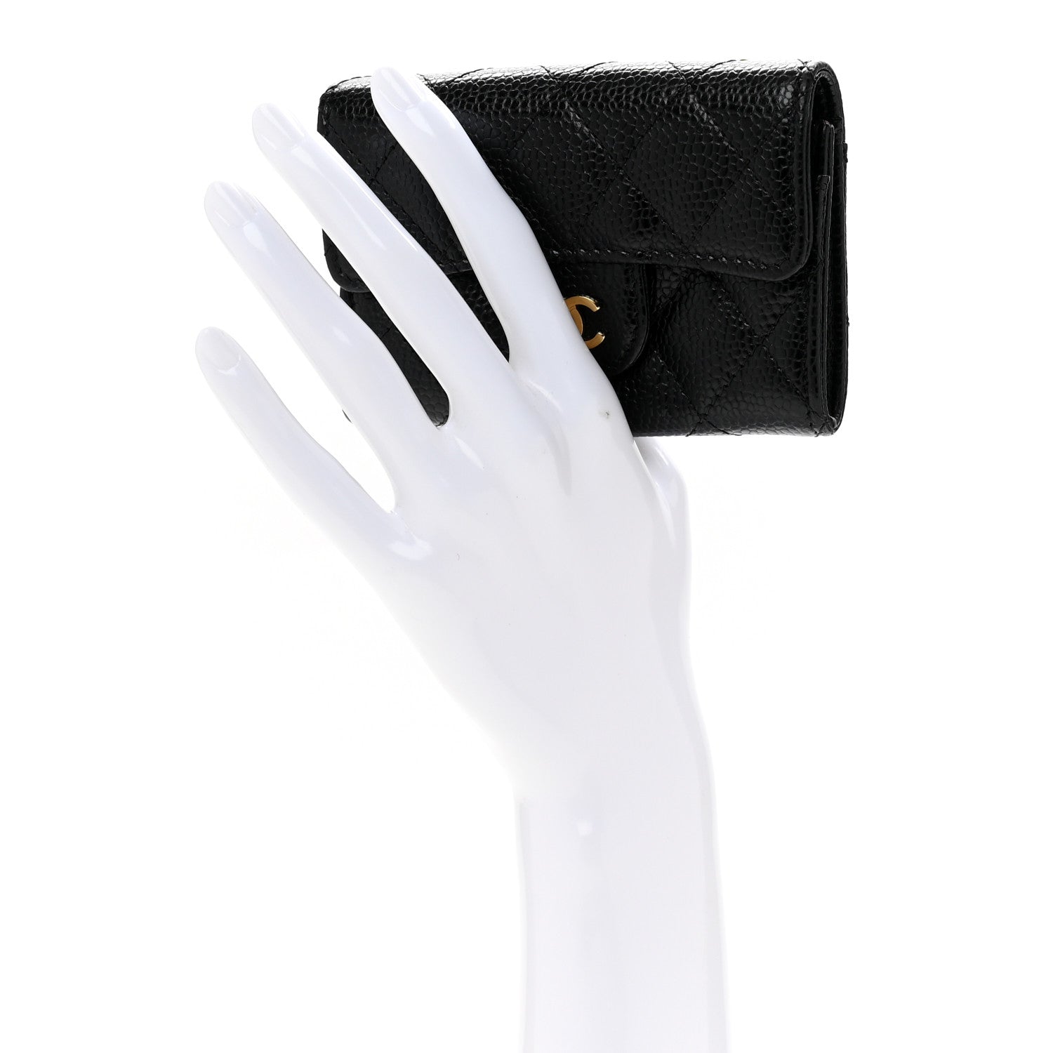 Chanel Caviar Quilted Flap Card Holder Wallet Black 2 of 12