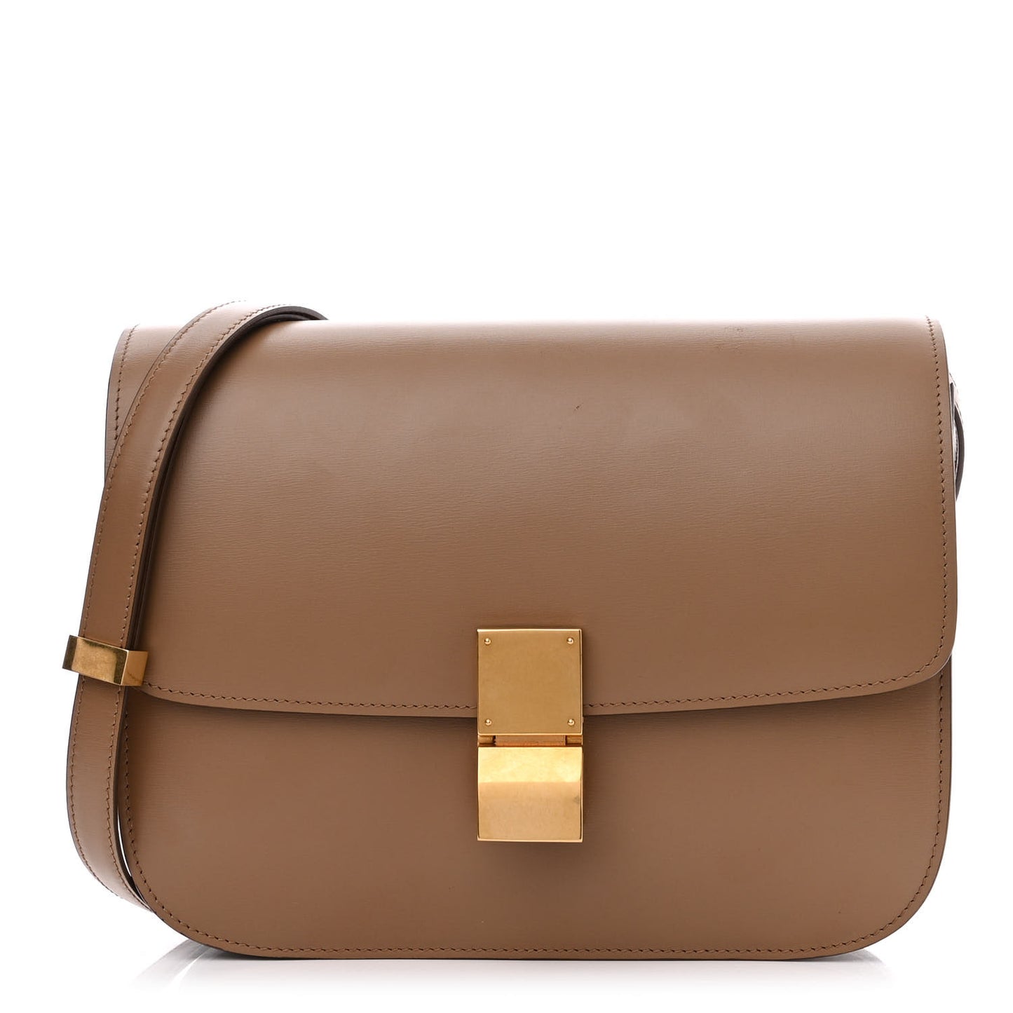 Smooth Calfskin Medium Classic Box Flap Bag Light Camel