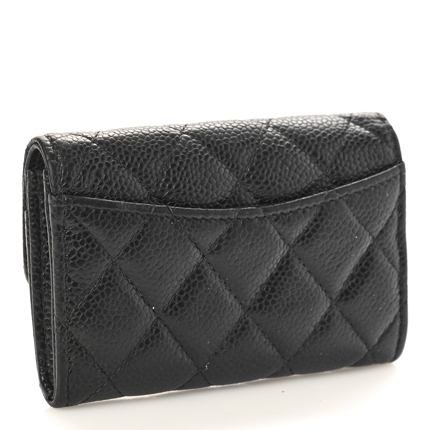Chanel Caviar Quilted Flap Card Holder Wallet Black 3 of 9