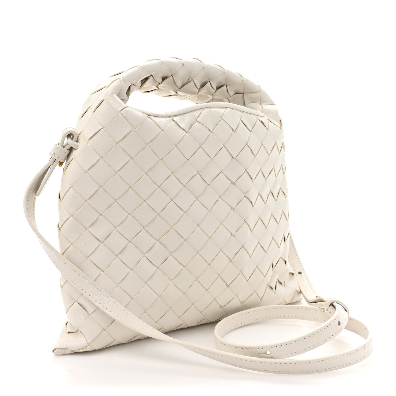 Bottega Veneta Calfskin Intrecciato Mini Hop White 3 of 10