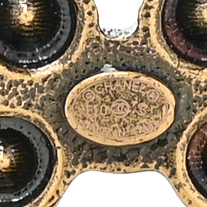 Chanel Metal Crystal City of Lights CC Brooch Gold 3 of 4