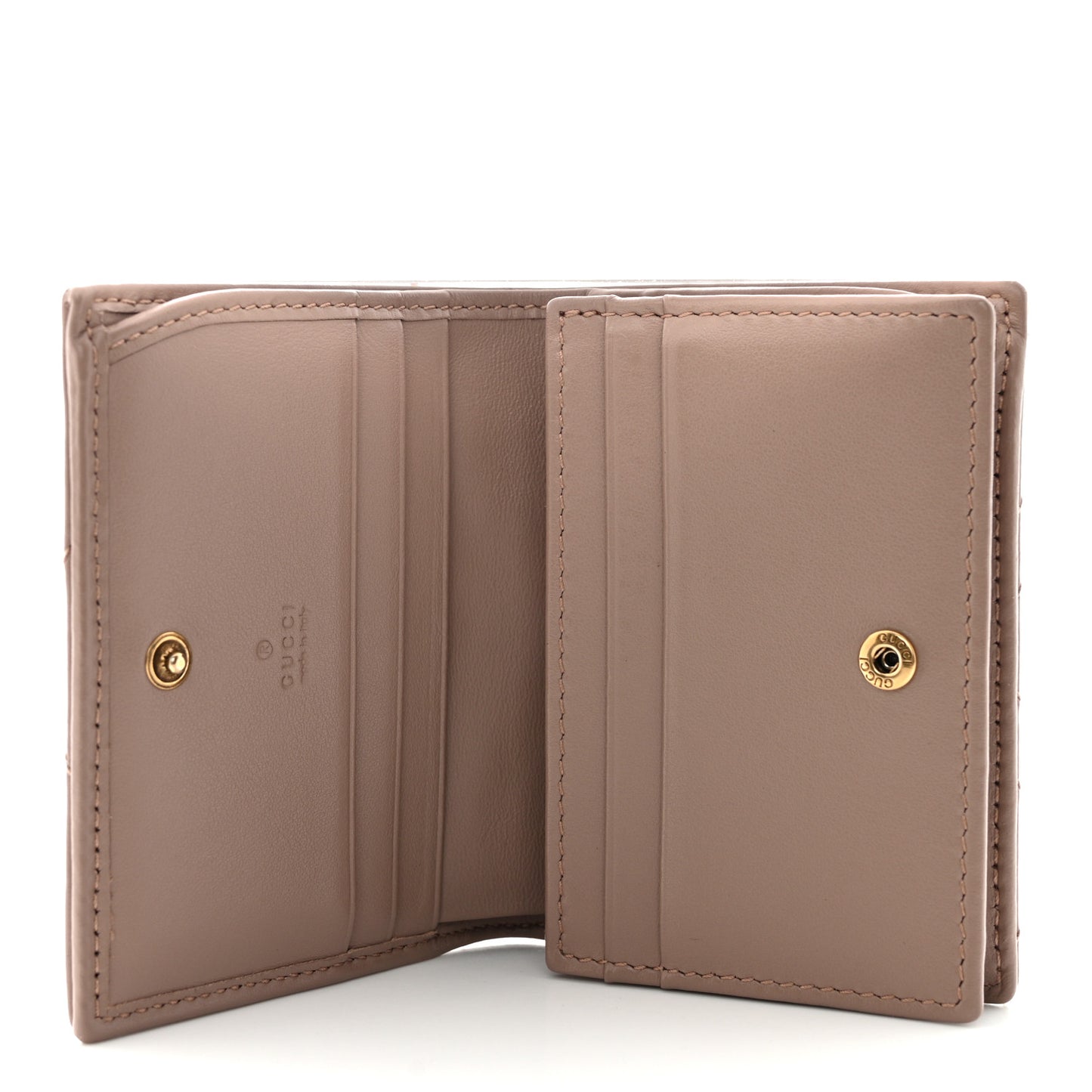 Calfskin Matelasse GG Marmont Card Case Porcelain Rose