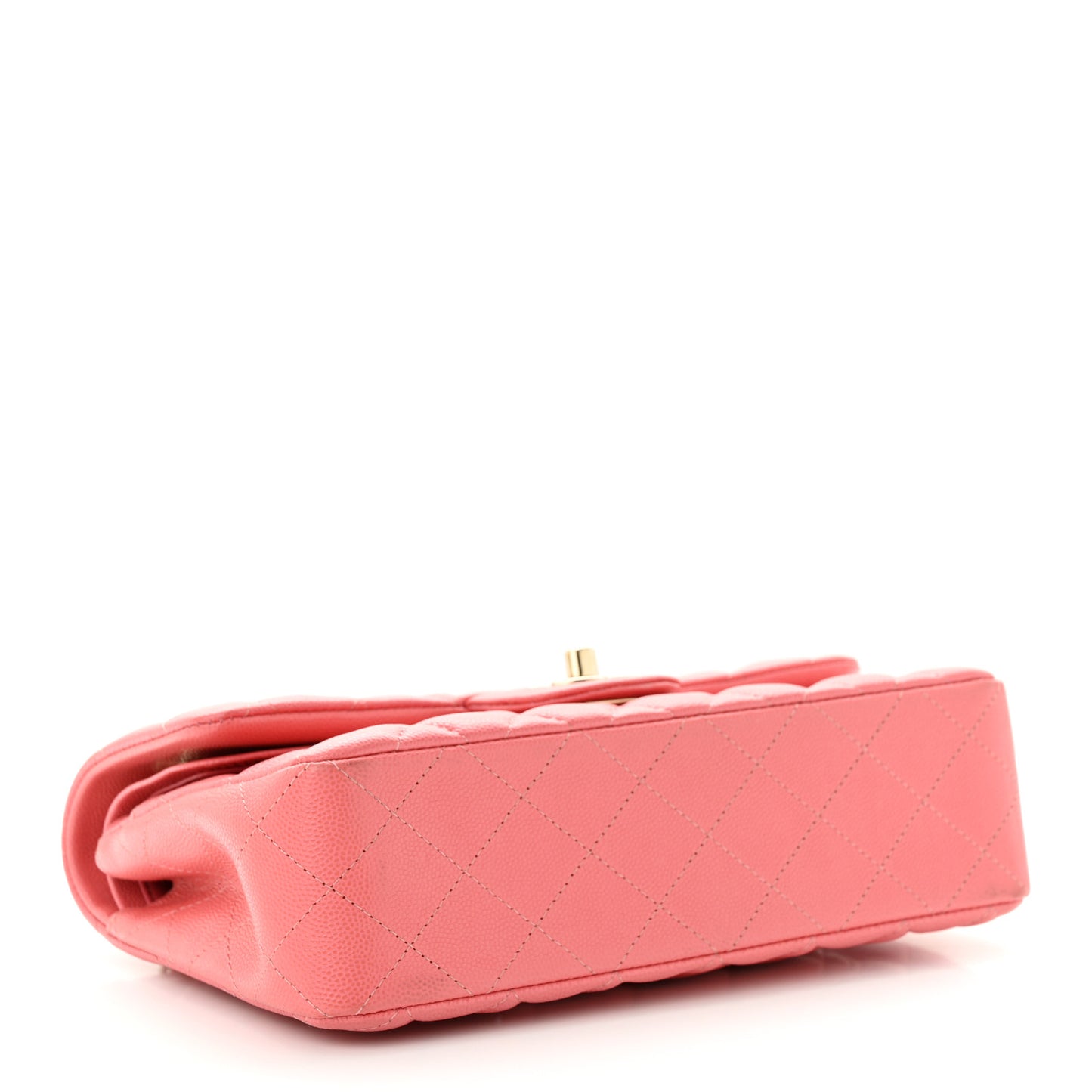 Caviar Quilted Small Double Flap Pink