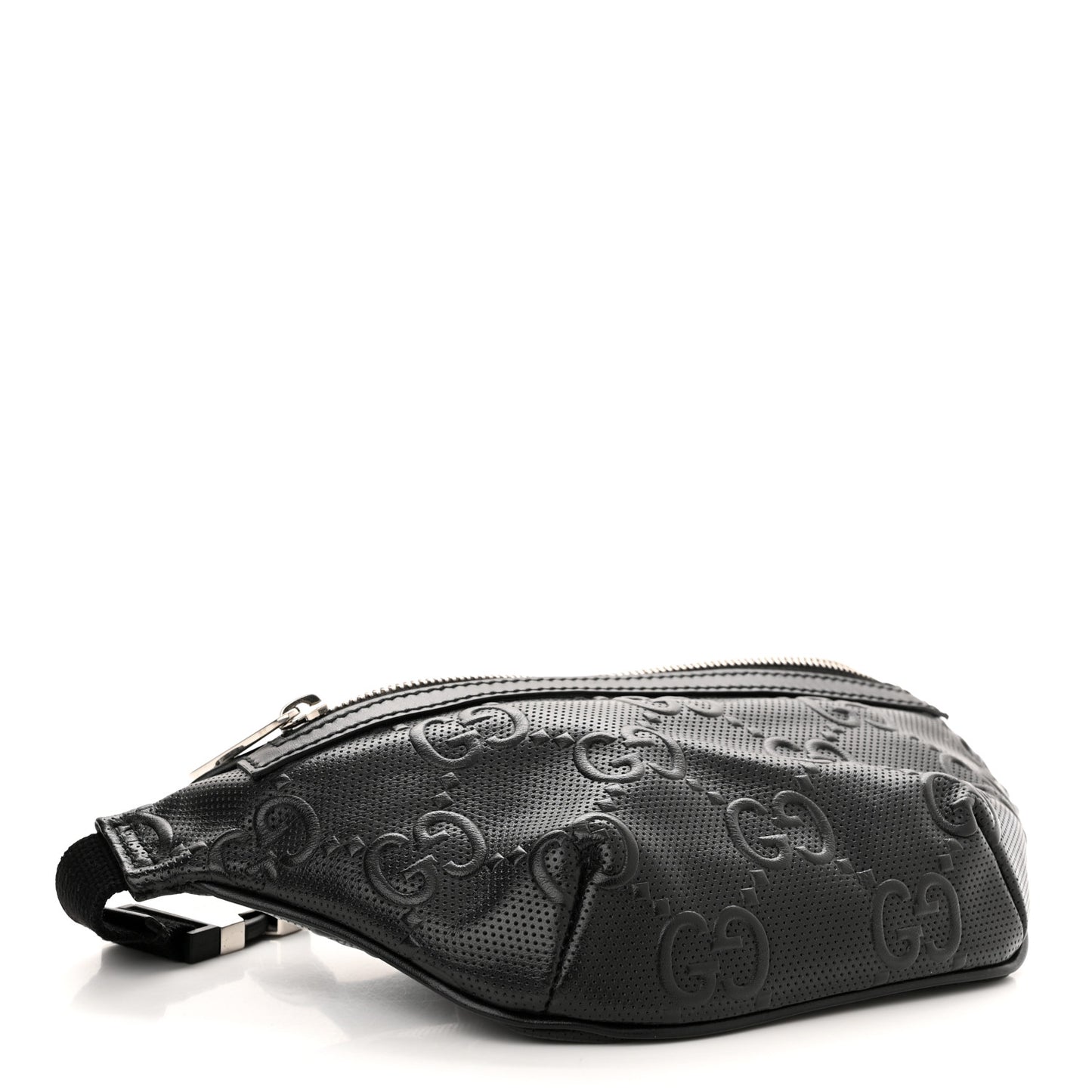 Calfskin GG Tennis Embossed Belt Bag Black