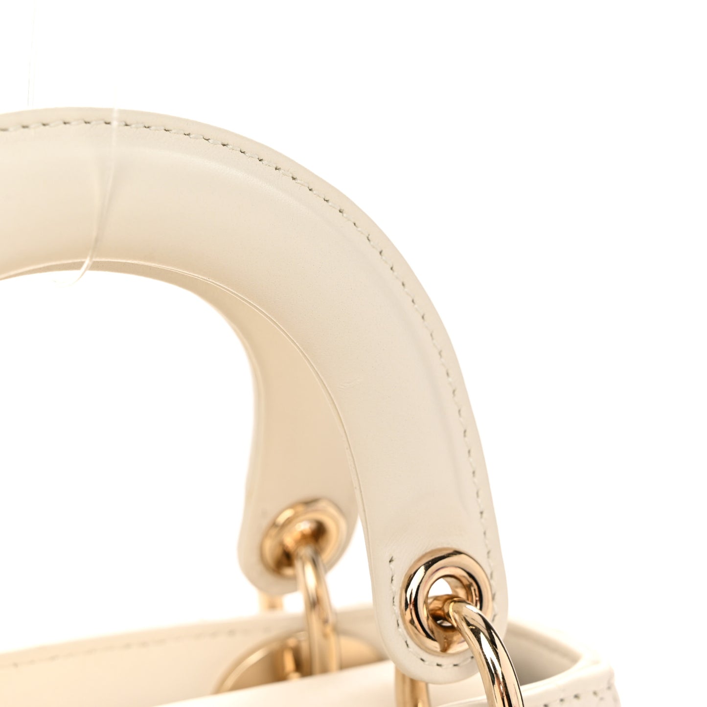 Lambskin Cannage Mini Lady Dior Off White
