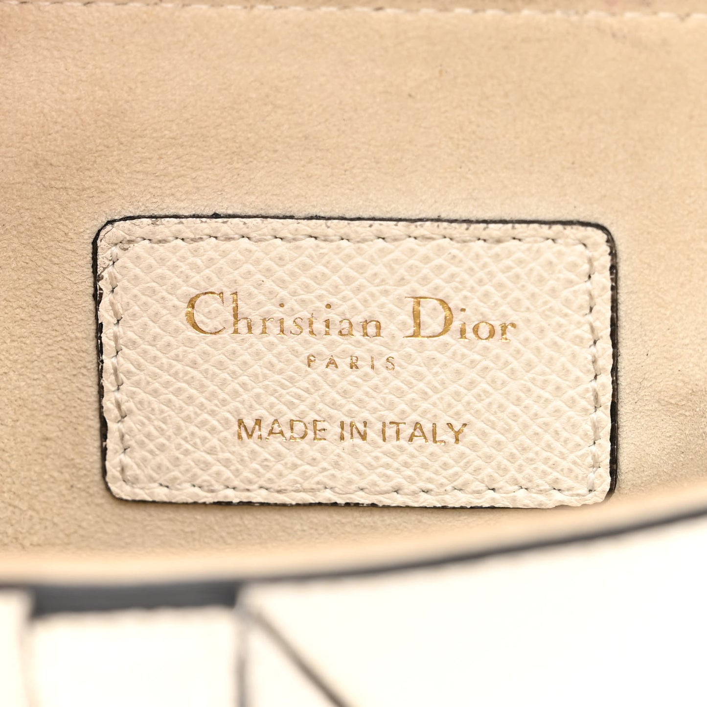 Grained Calfskin Mini Saddle Bag White