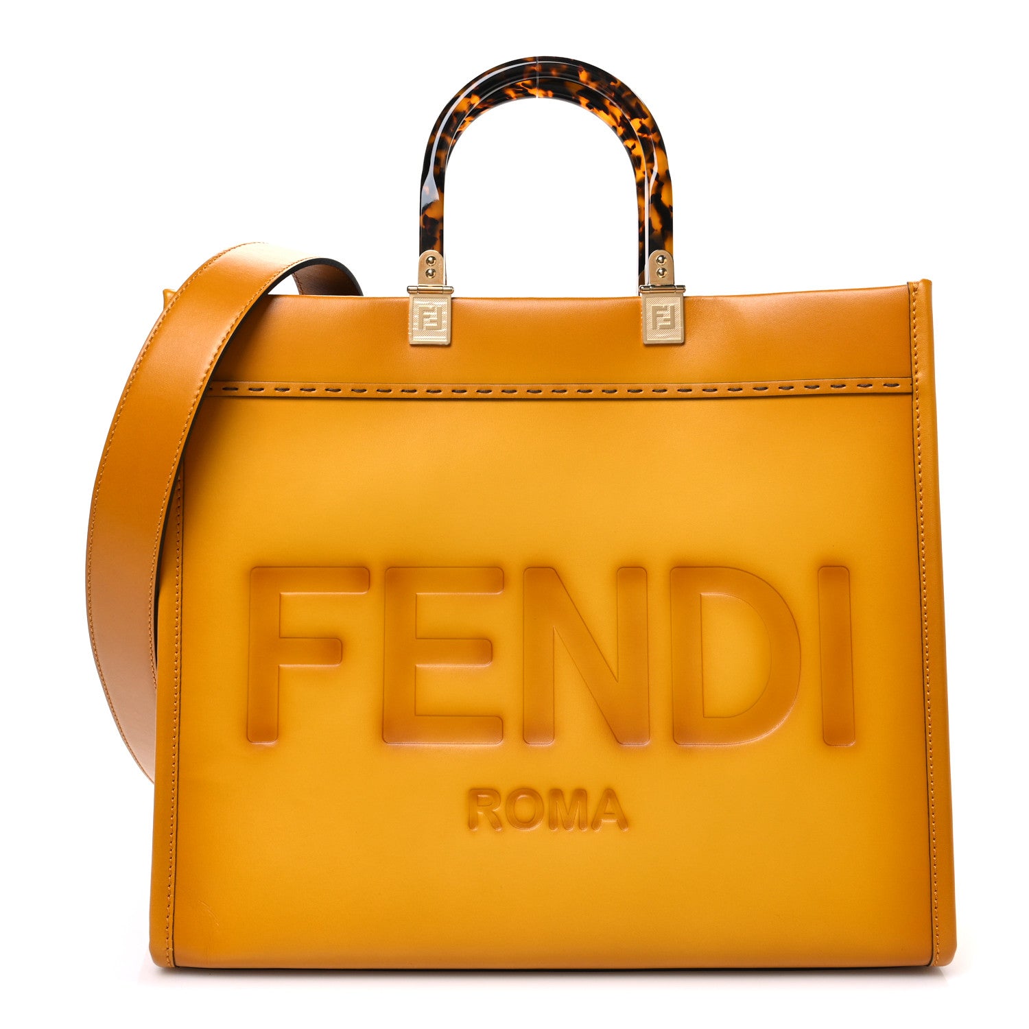 Fendi Vitello King Tamponato Plexiglass Medium Fendi Sunshine