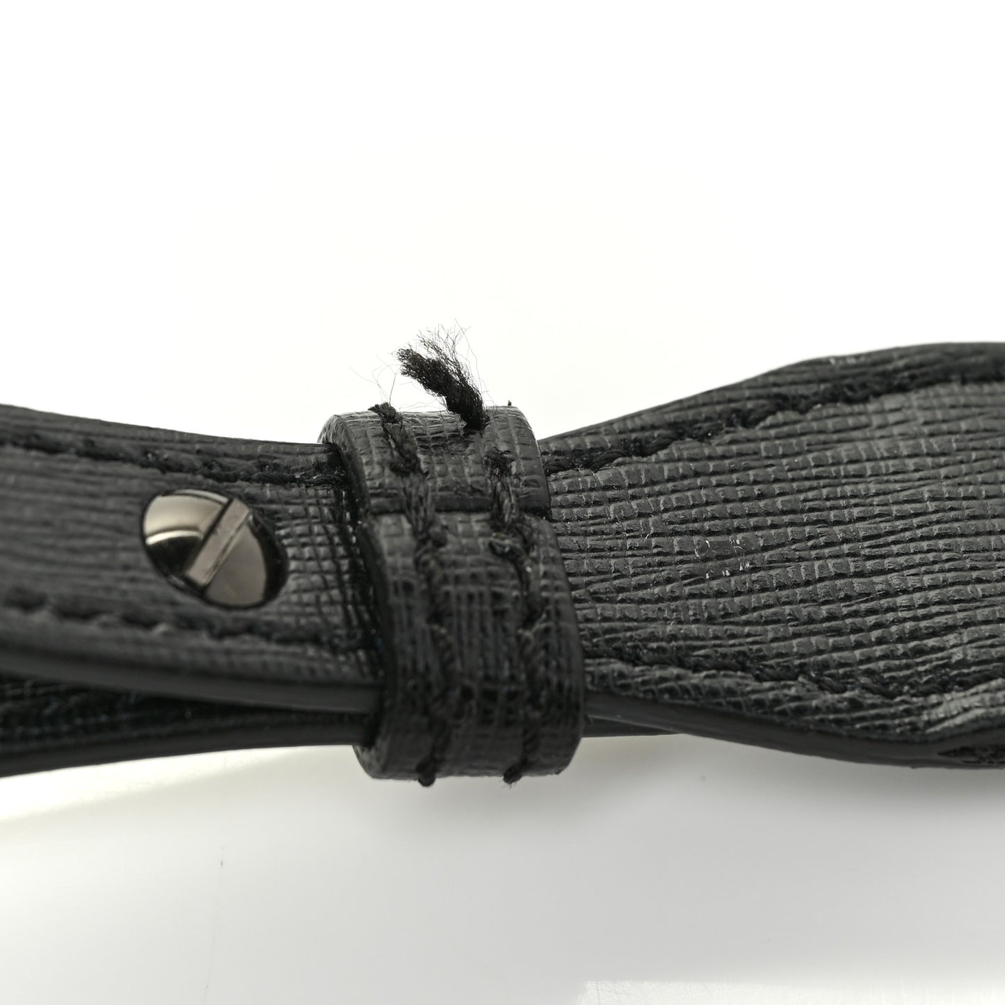 Saffiano Logo Baby Flap Bag Black White