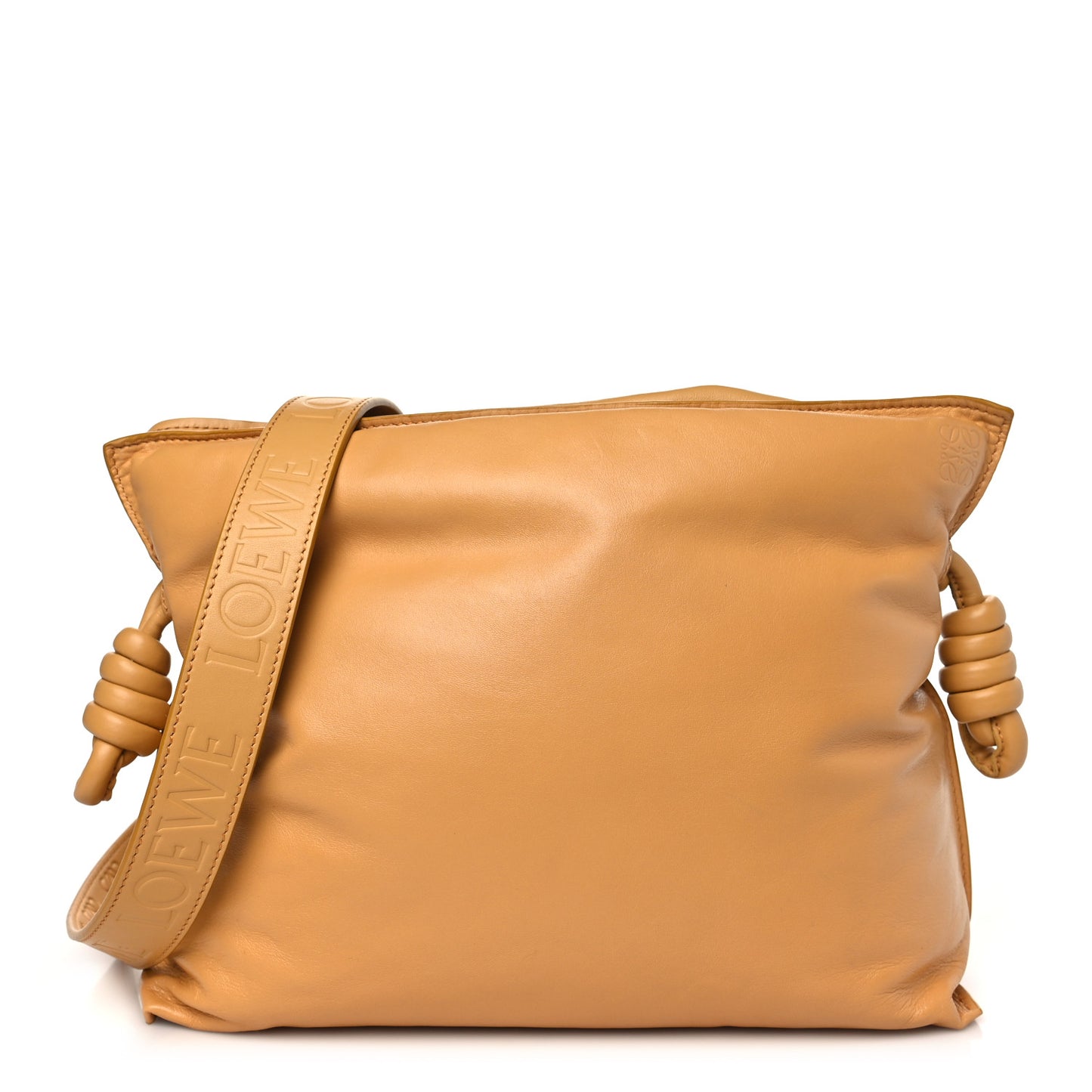 Calfskin Flamenco Puffer Knot Bag Camel