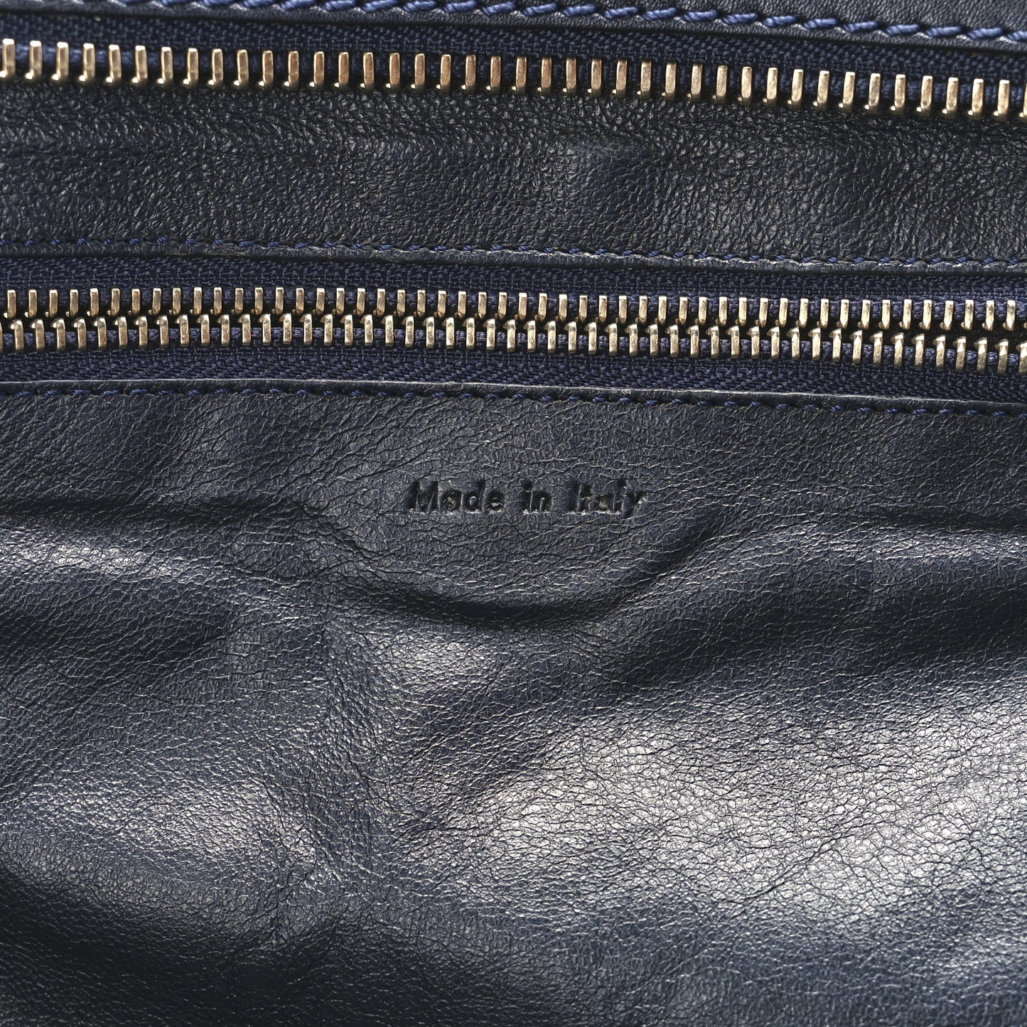 Smooth Calfskin Suede Mini Bi-Color Luggage Navy Dune