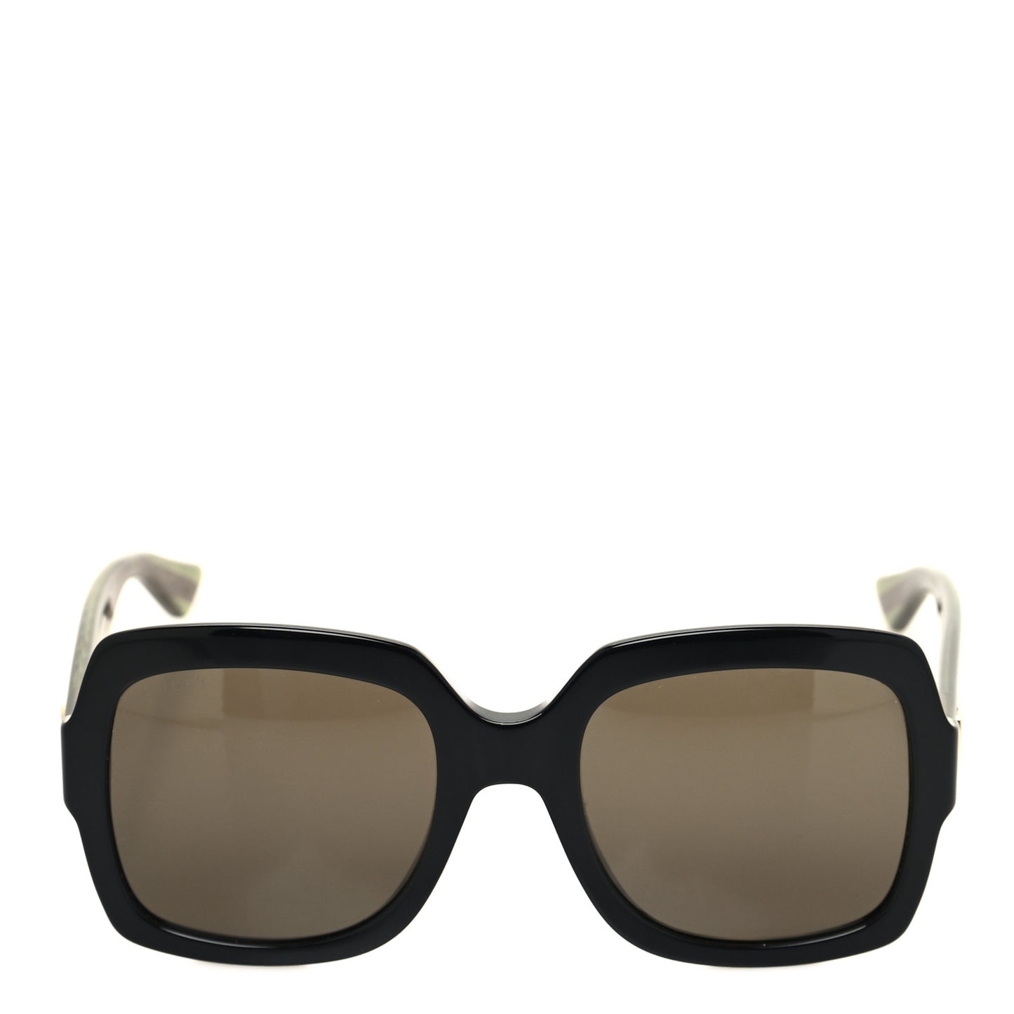Acetate Square Frame Web Glitter Sunglasses GG0036S Black Green