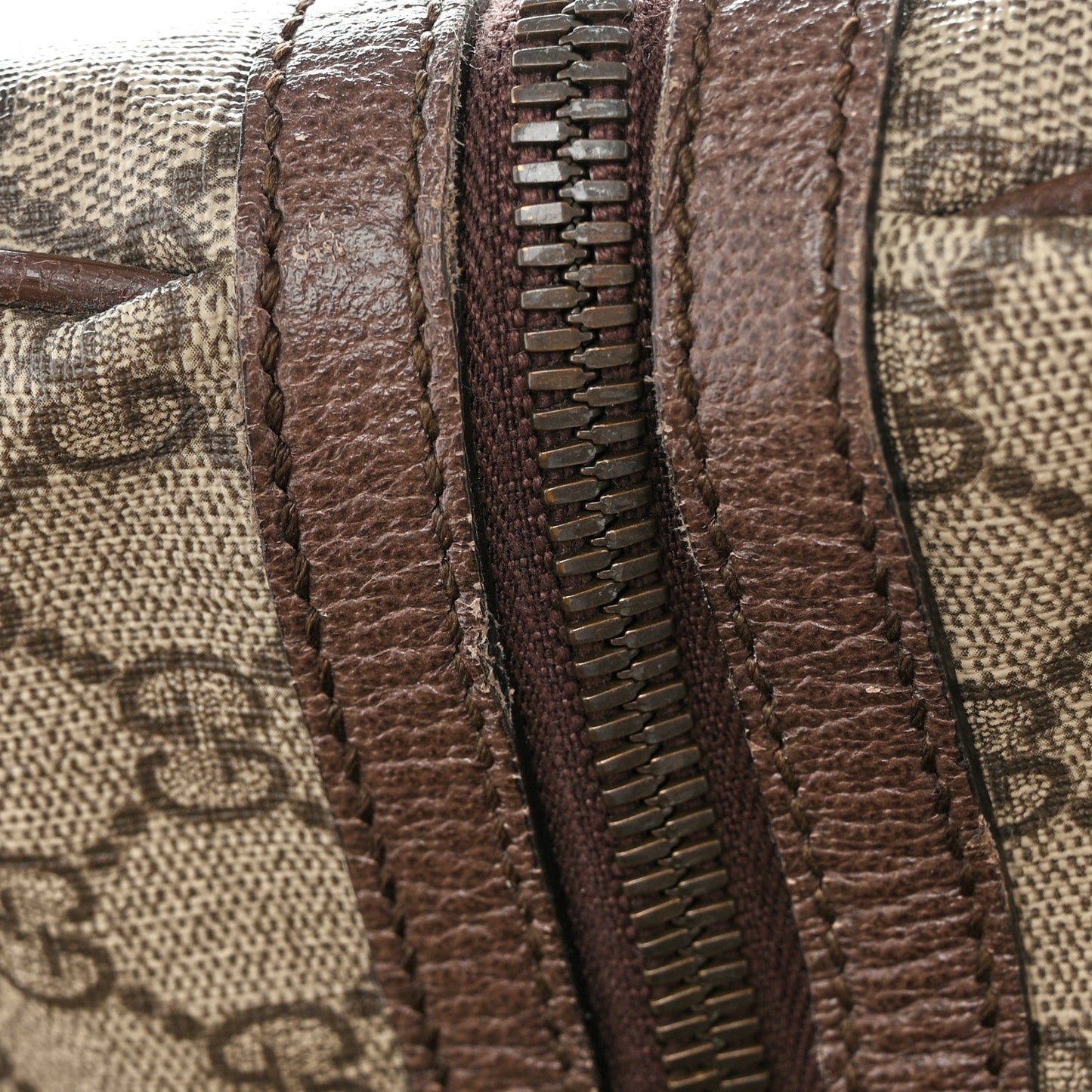 GG Supreme Monogram Textured Dollar Calfskin Web Large Savoy Duffle Bag Beige Ebony New Acero