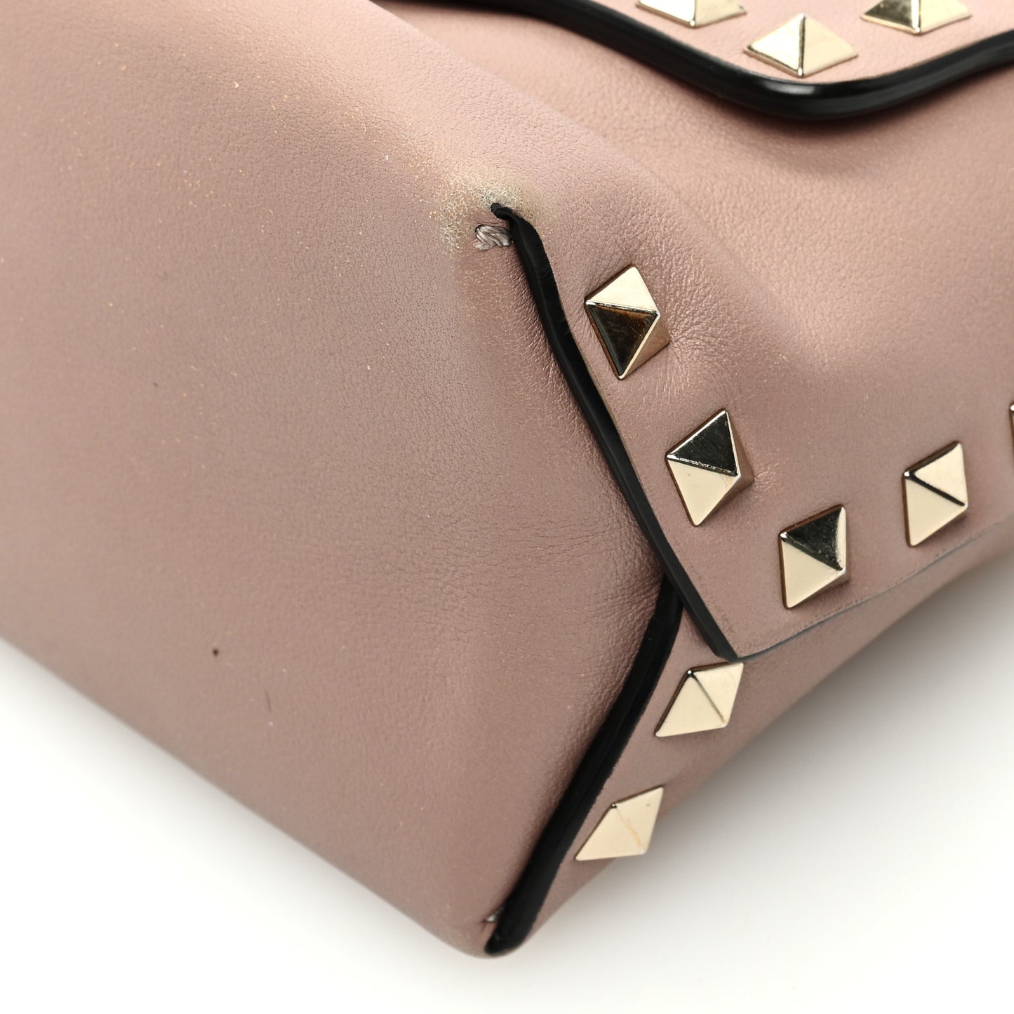 Calfskin Mini Rockstud Crossbody Bag Poudre
