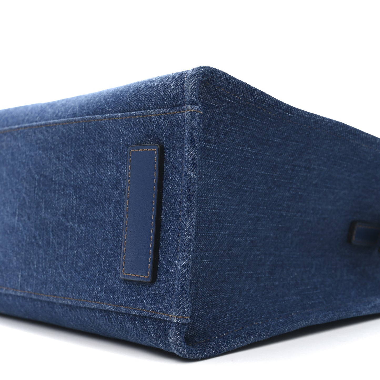 Denim Calfskin La Medusa Small Tote Bag Blue