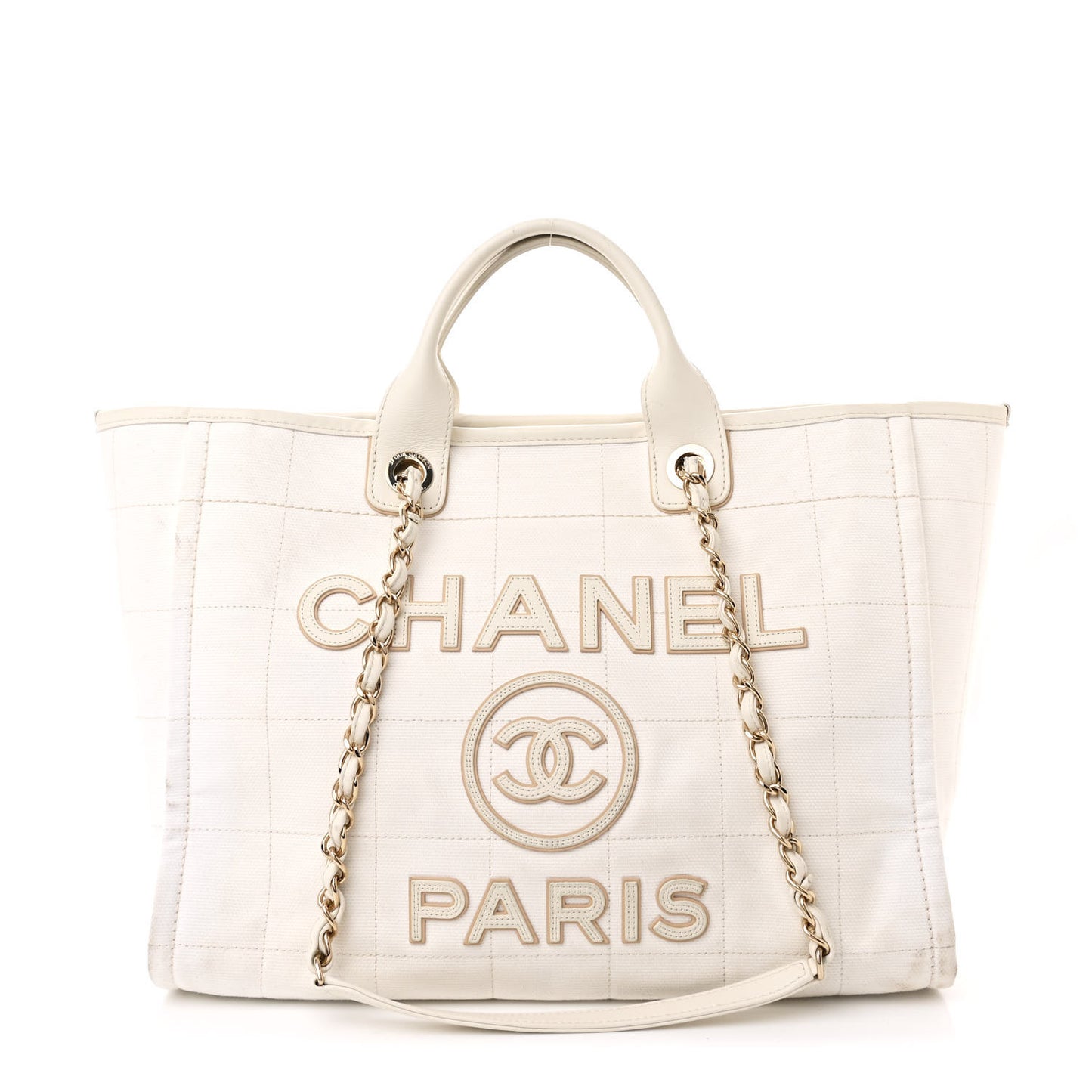 Cotton Medium Deauville Tote White