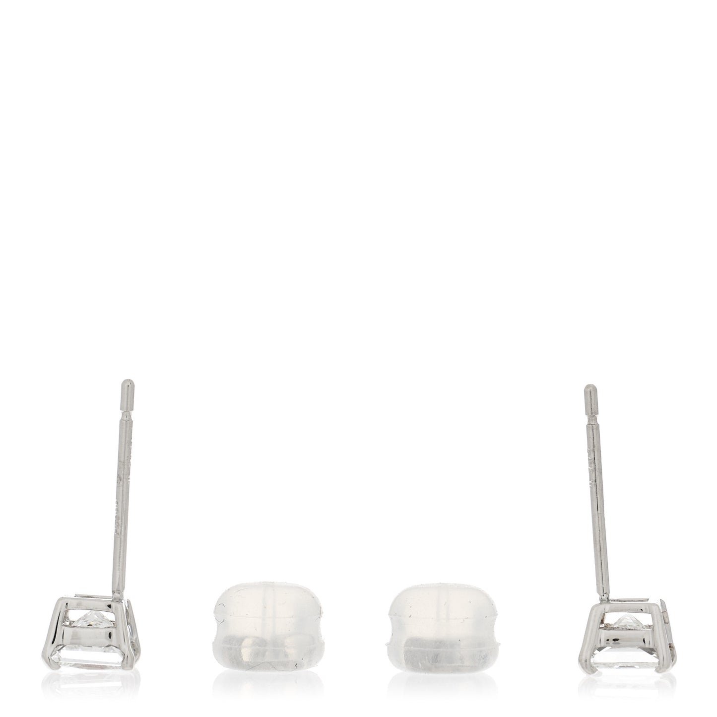 Platinum Diamond .61ct Princess Cut Solitaire Earrings