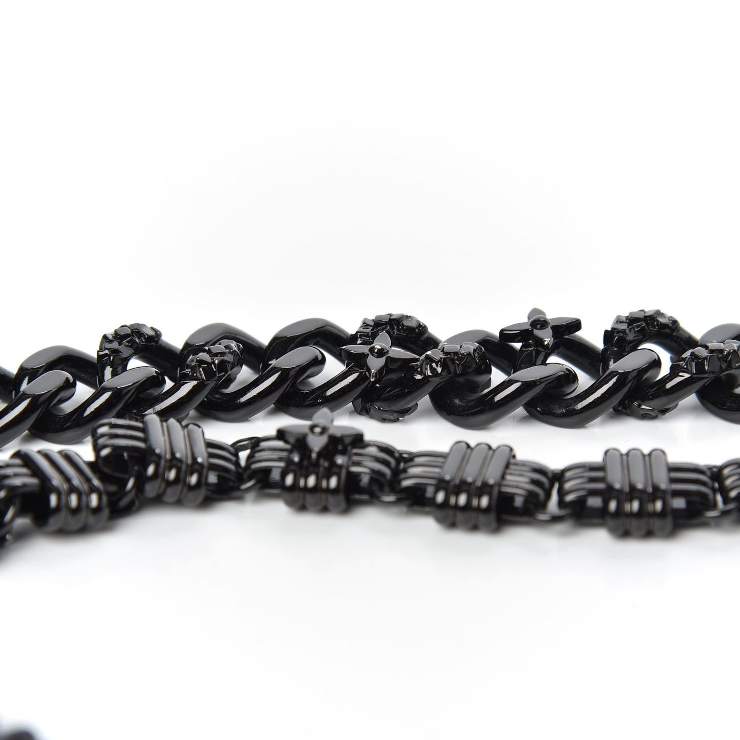 Metal Black As Knight Multi Chain Necklace Black