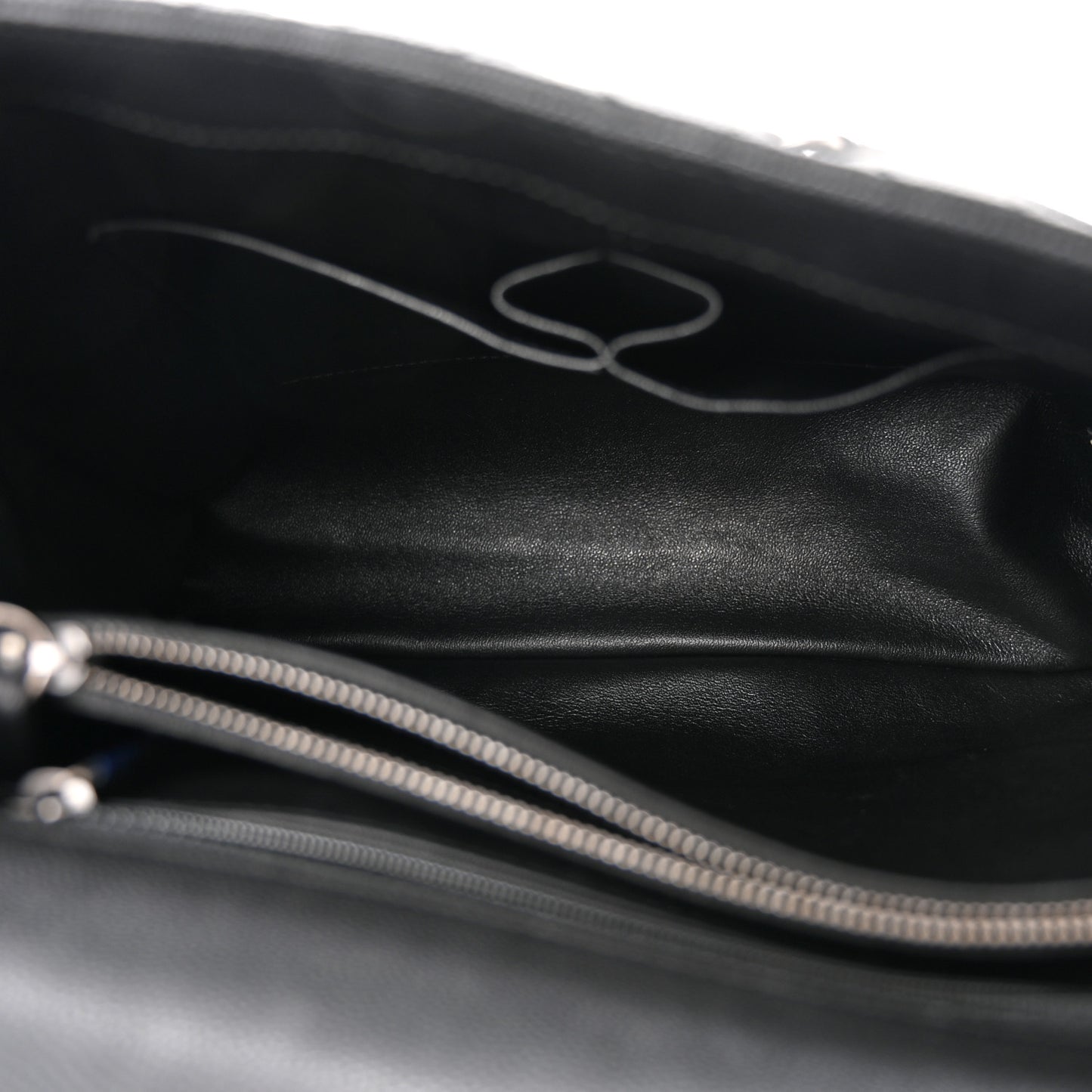 Caviar Lizard Quilted Large Coco Handle Flap Black