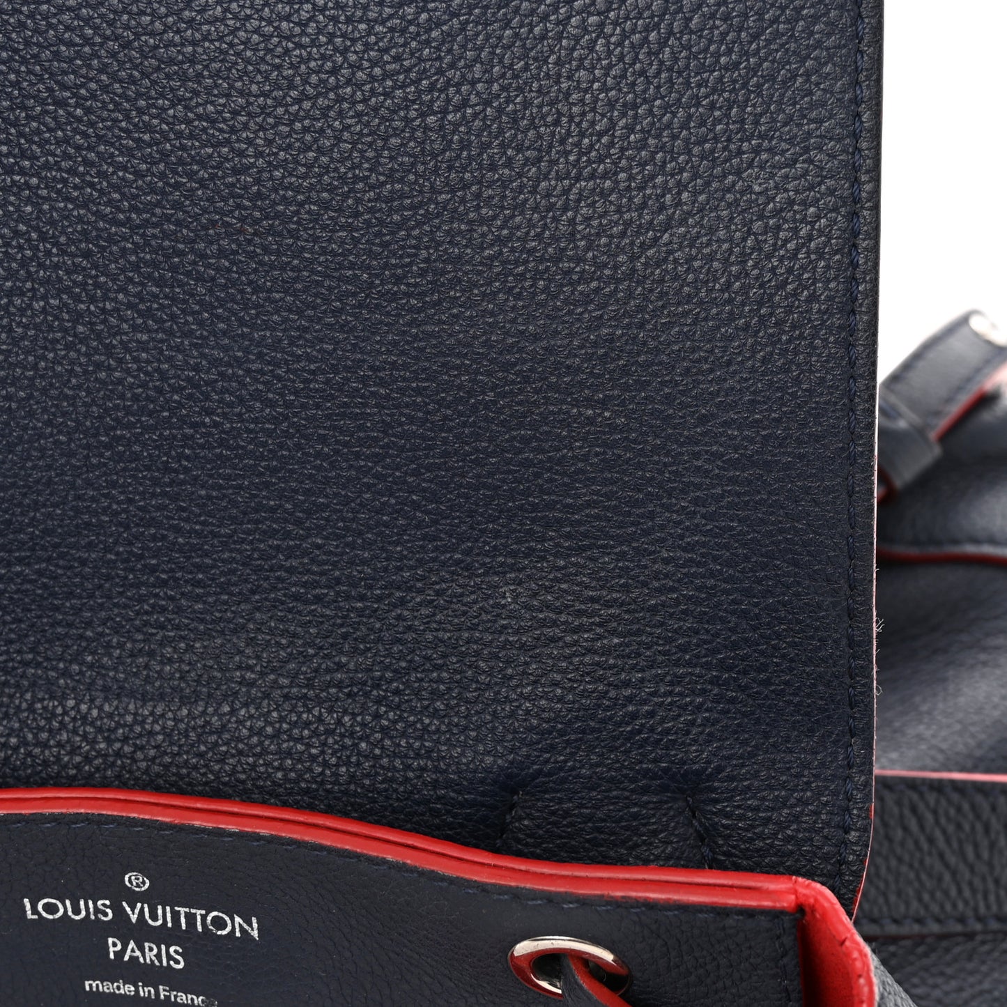 Soft Calfskin Lockme Backpack Marine Rouge