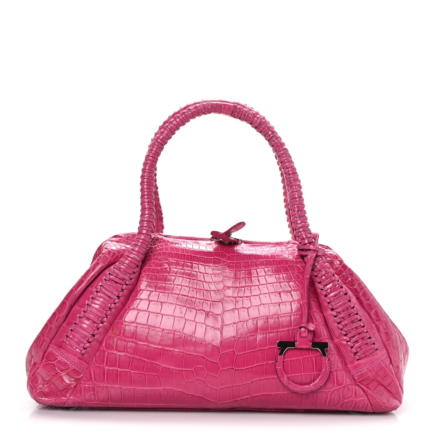 Salvatore Ferragamo Crocodile Shoulder Bag Pink 1242192 – FASHIONPHILE