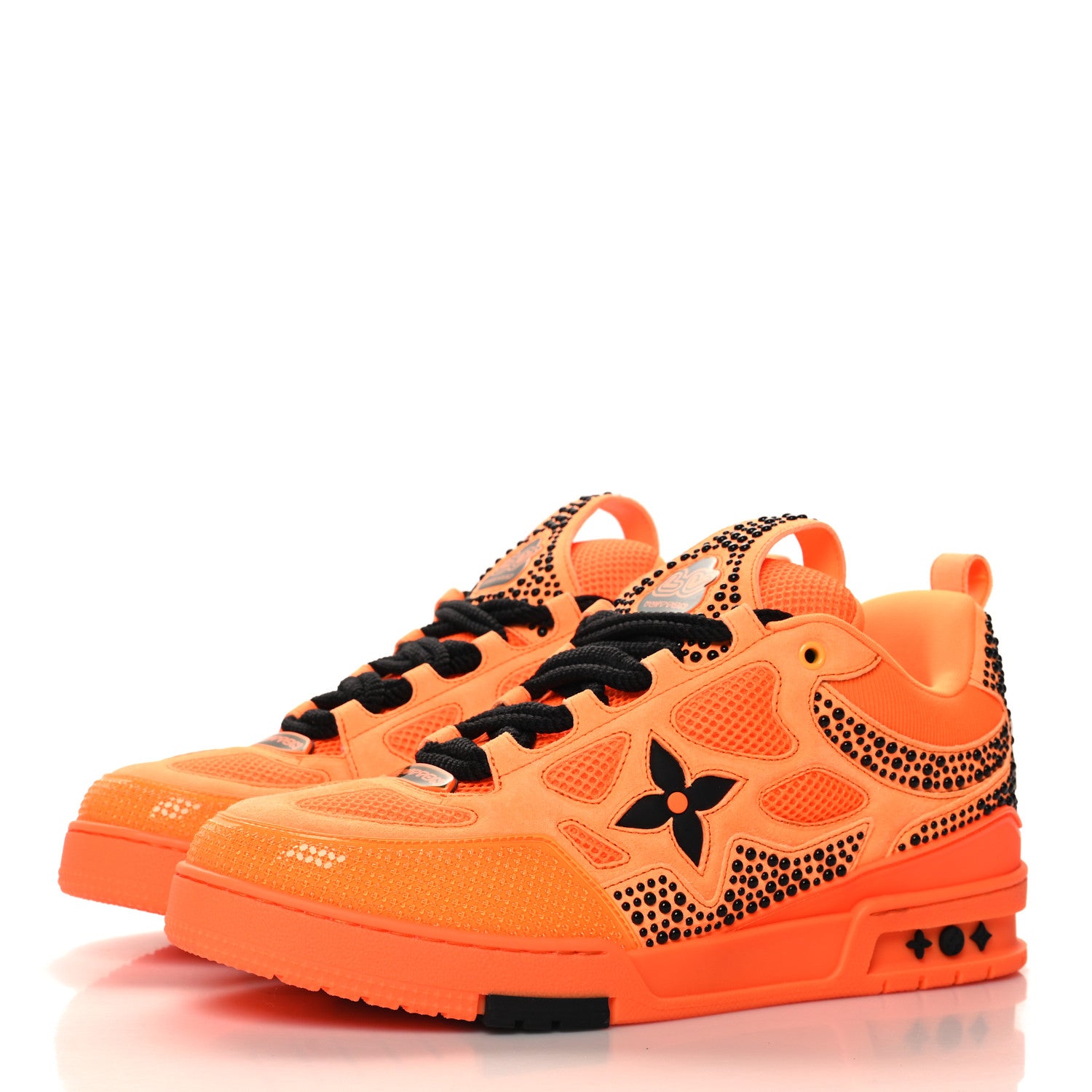Louis Vuitton Mens LV Calfskin Mesh Skate Sneaker 11 Orange 4 of 8