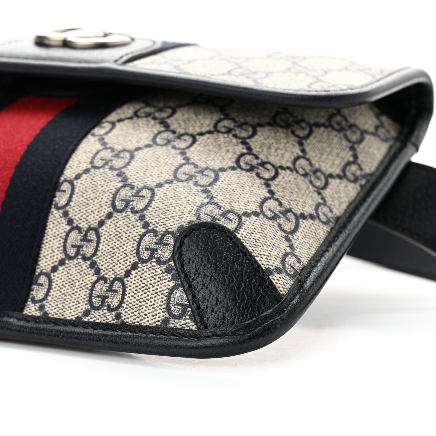 GG Supreme Monogram Web Small Ophidia Belt Bag 90 36 Beige Navy