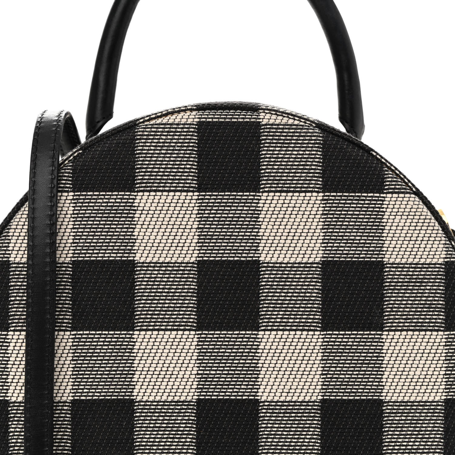 Mansur Gavriel Canvas Gingham Check Circle Crossbody Black White 7 of 13