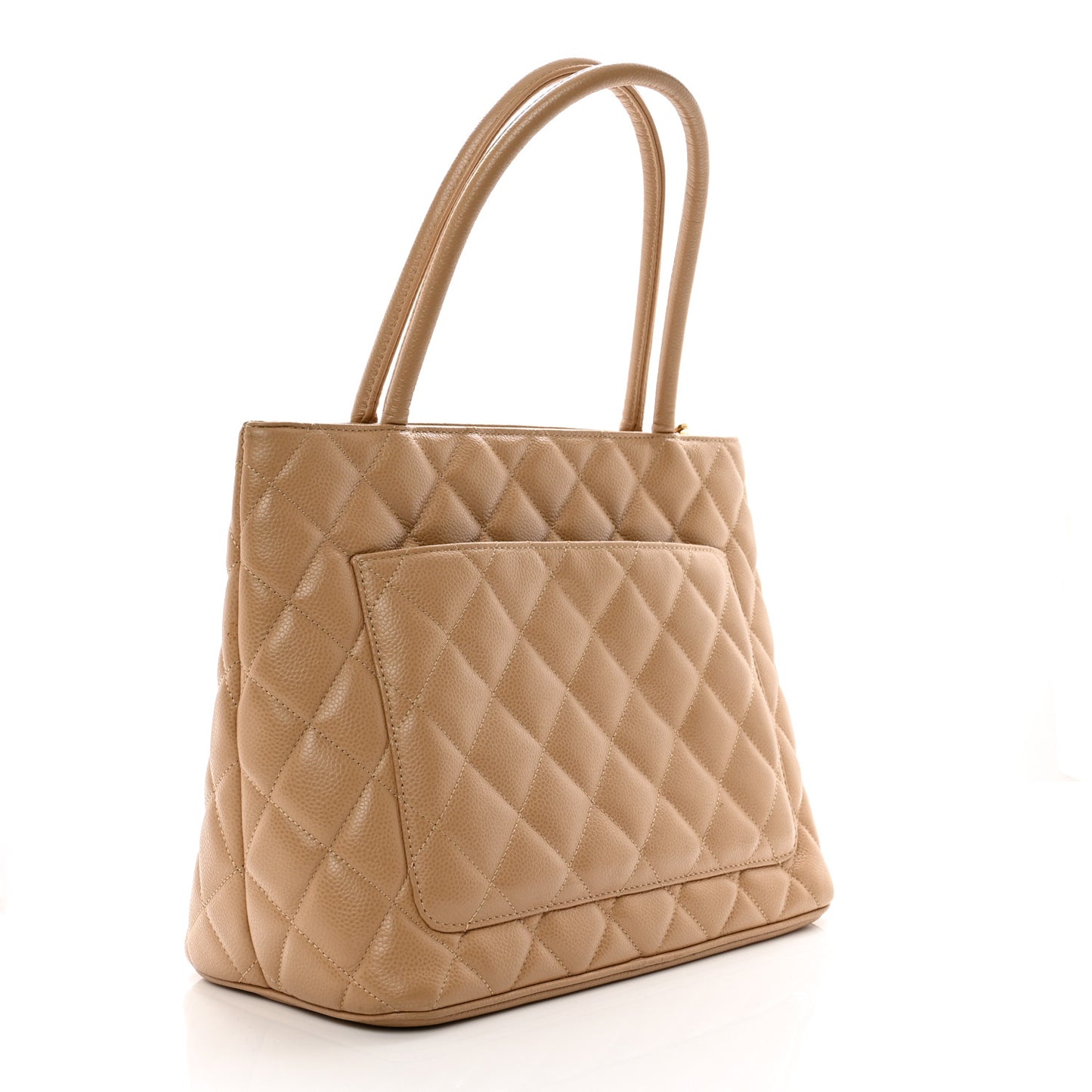 Caviar Quilted Medallion Tote Beige
