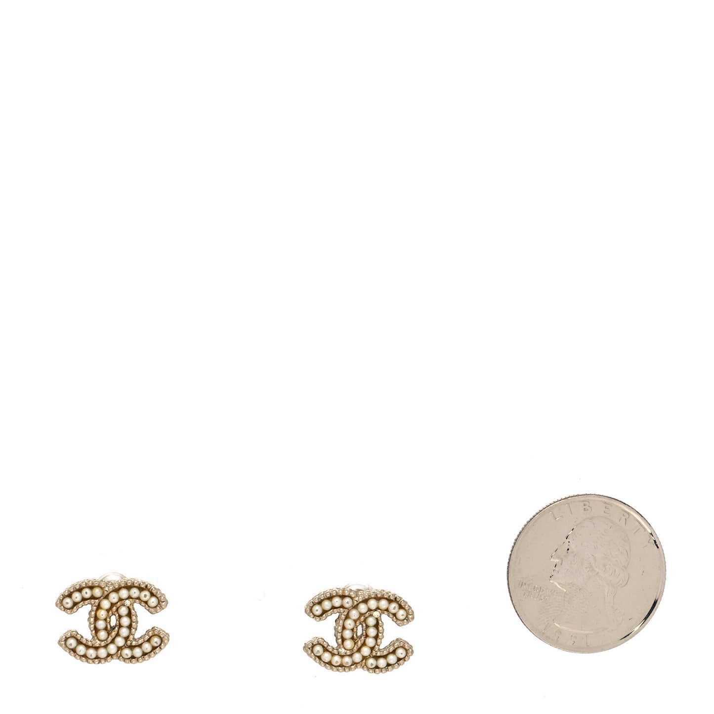 Pearl CC Earrings Light Gold