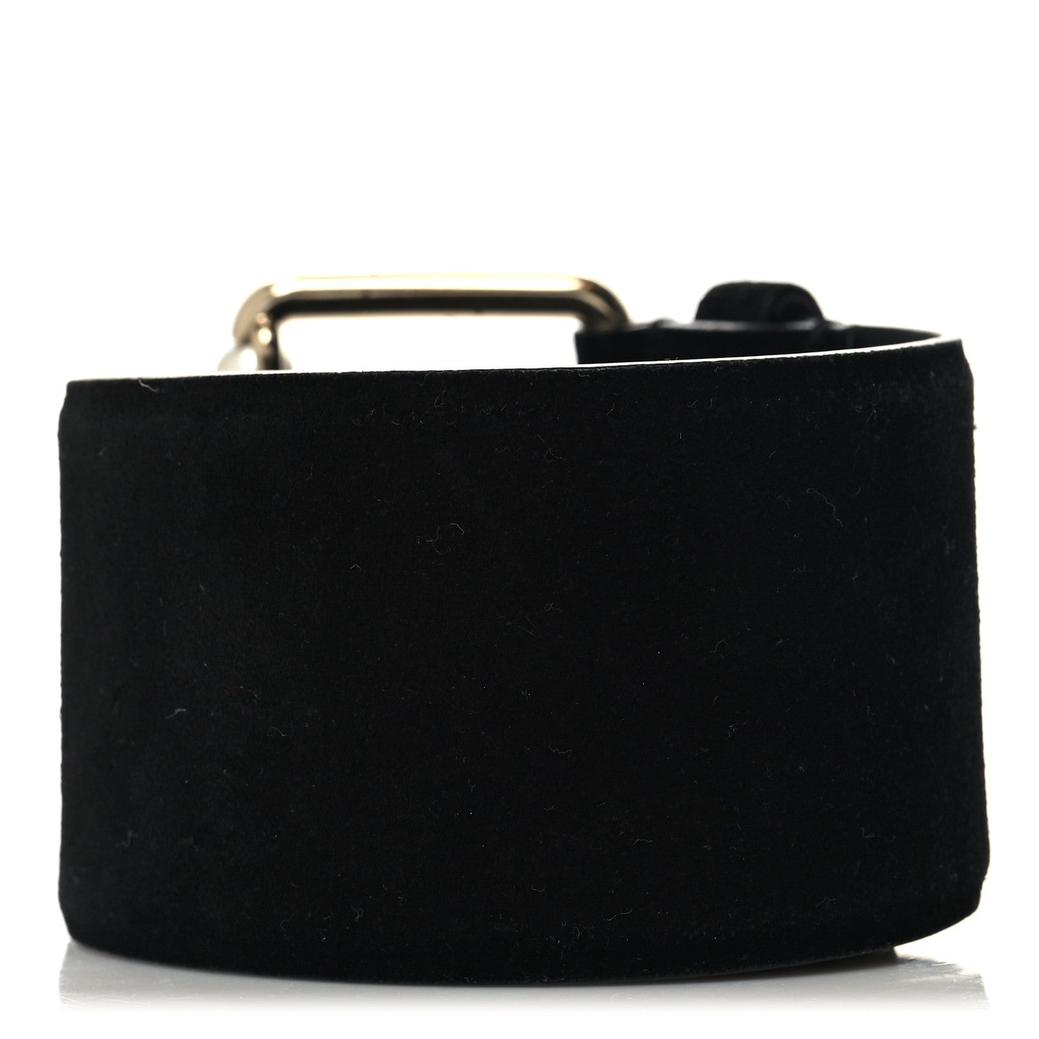 Chanel Suede Pearl Logo Chain Belt 80 32 Black 2 of 7