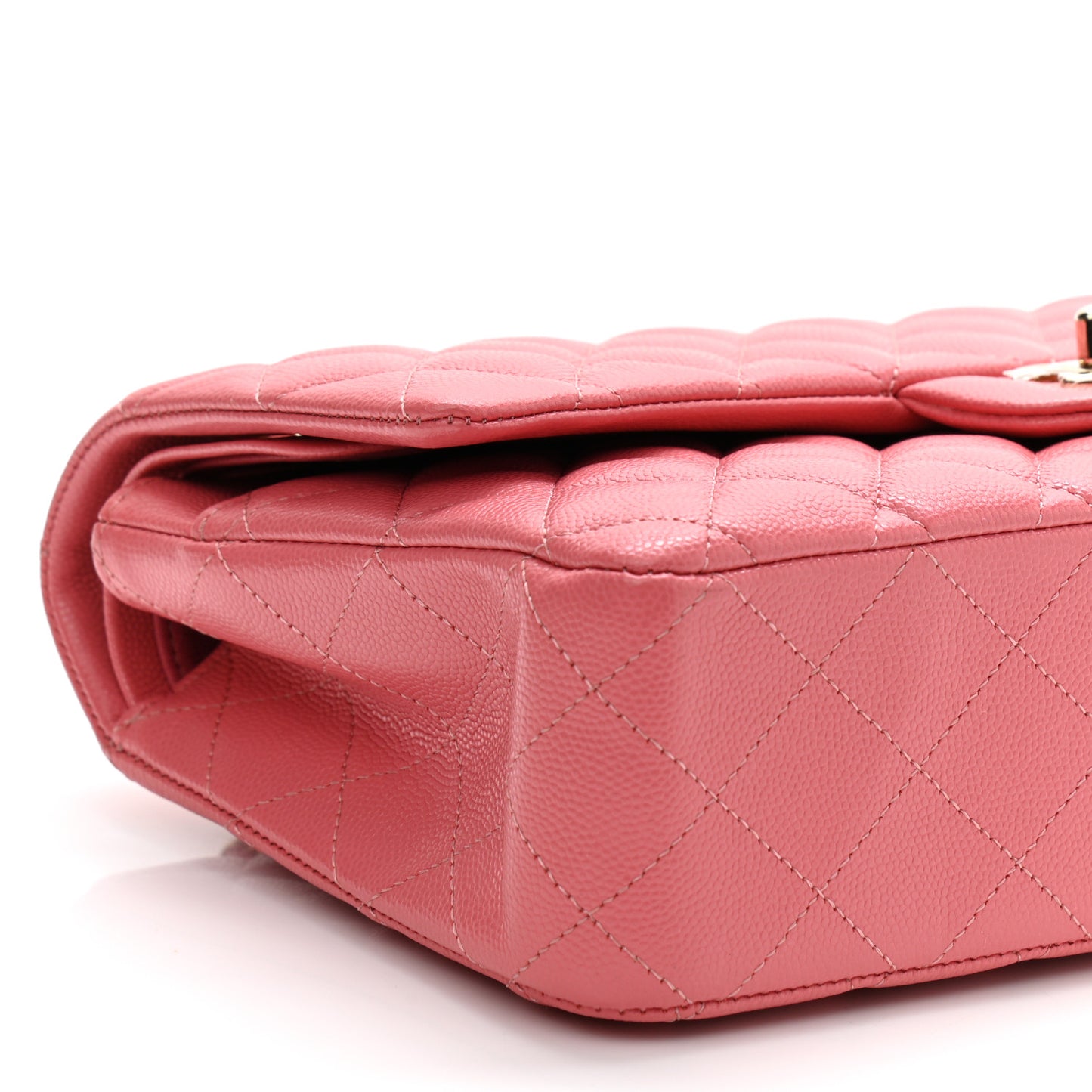 Caviar Quilted Medium Double Flap Pink