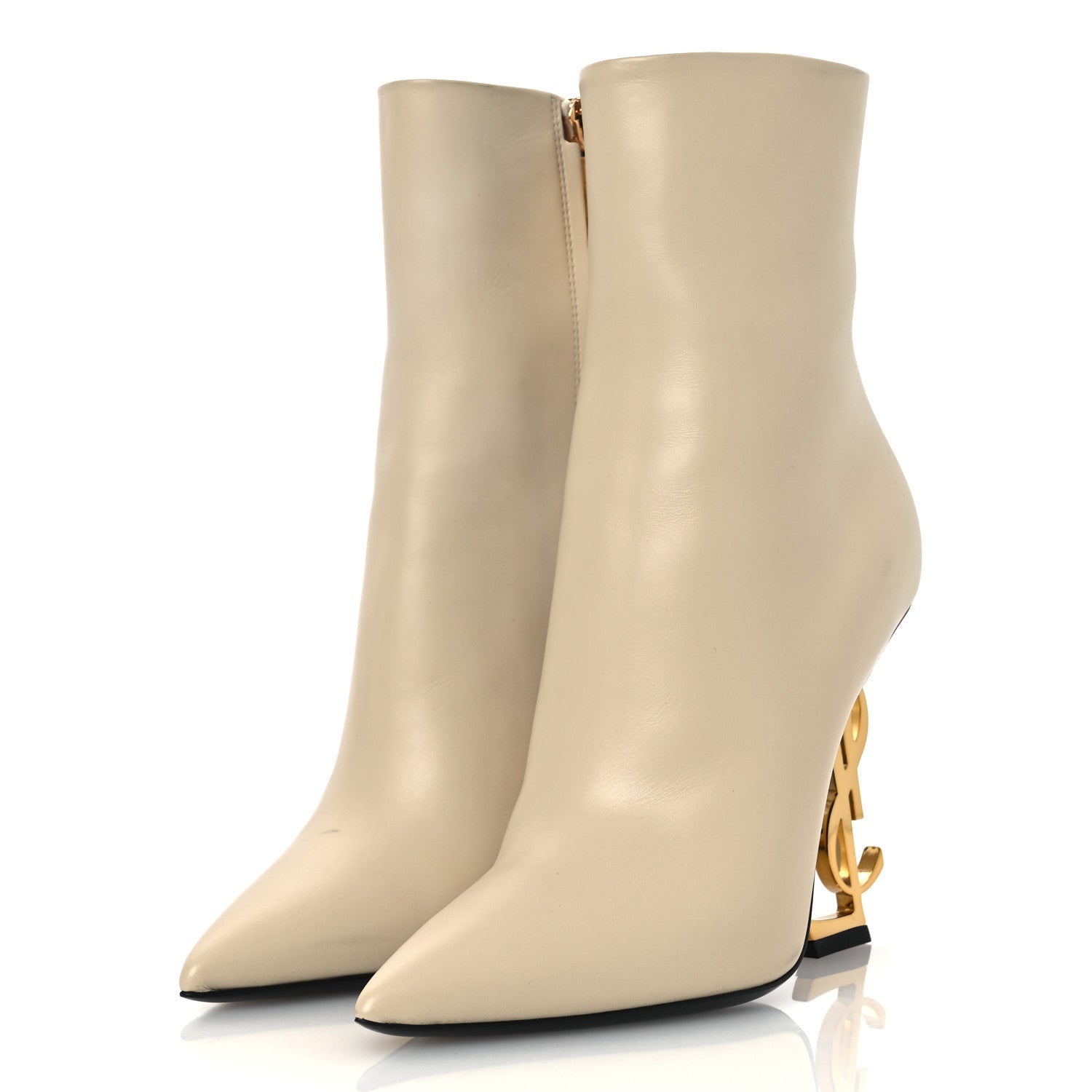 Saint Laurent Calfskin Opyum 110 Ankle Boots 35 Real Beige 3 of 13