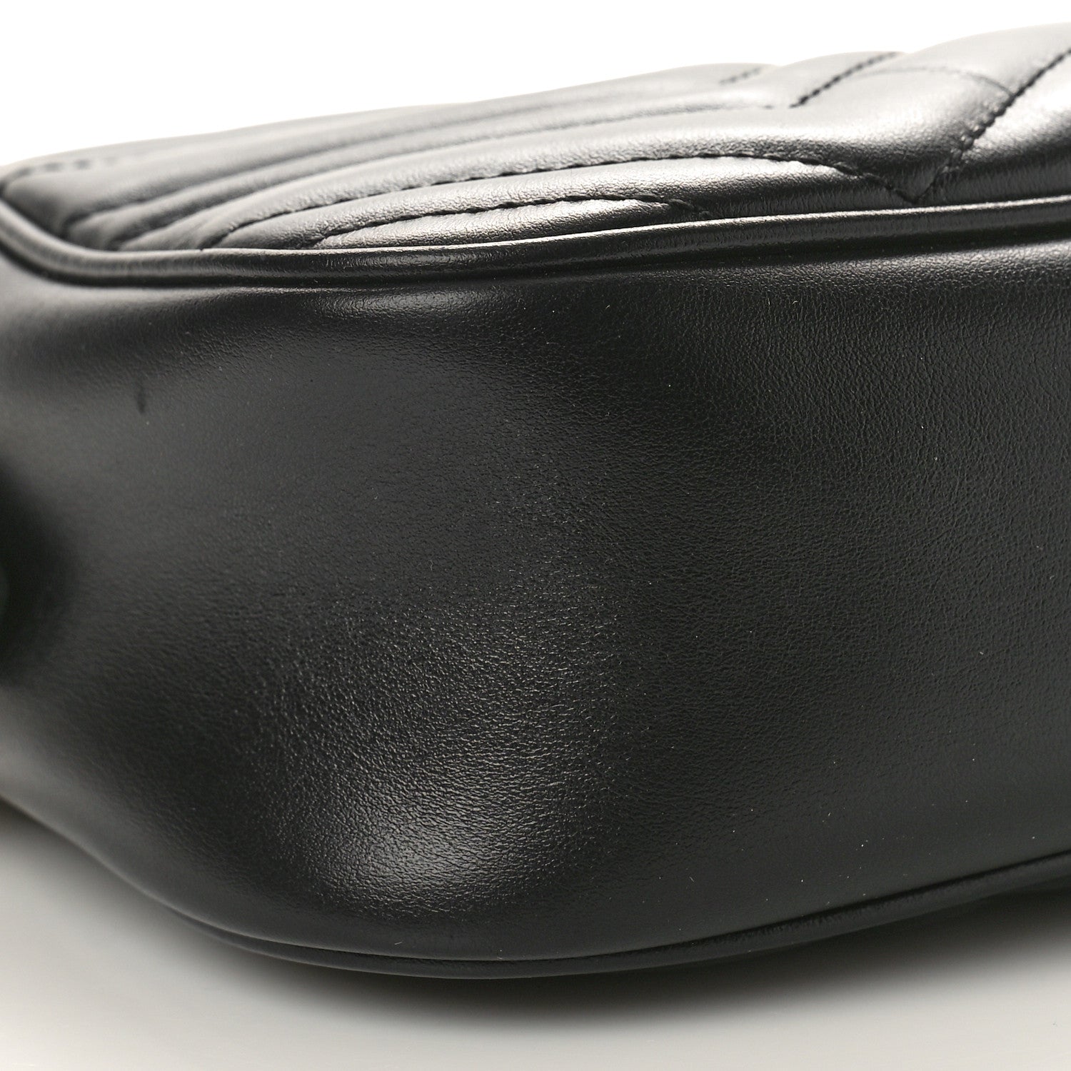 Gucci Calfskin Matelasse Small GG Marmont Chain Shoulder Bag Black 9 of 10