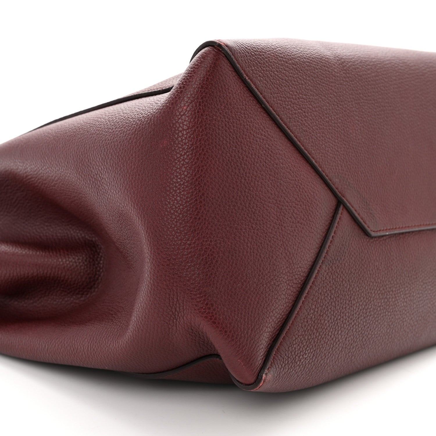 Celine Soft Grained Calfskin Small Belt Cabas Phantom Burgundy 14 of 19