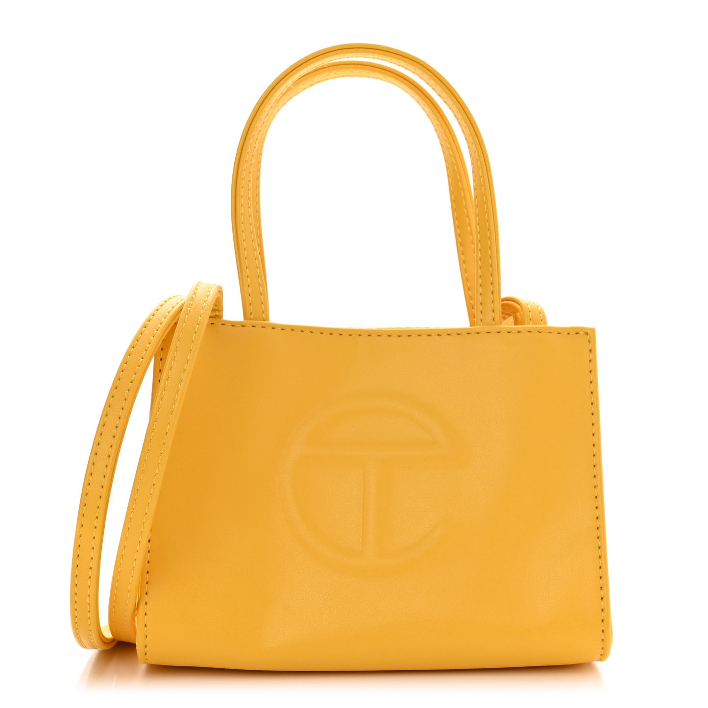 Vegan Leather Small Shopping Bag Yellow