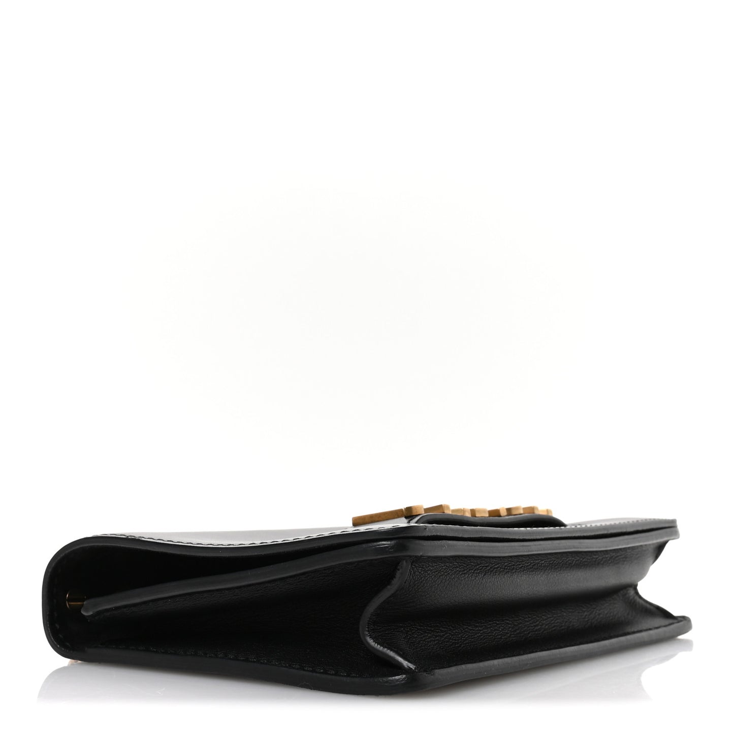 Calfskin Mini J'Adior Chain Flap Bag Black