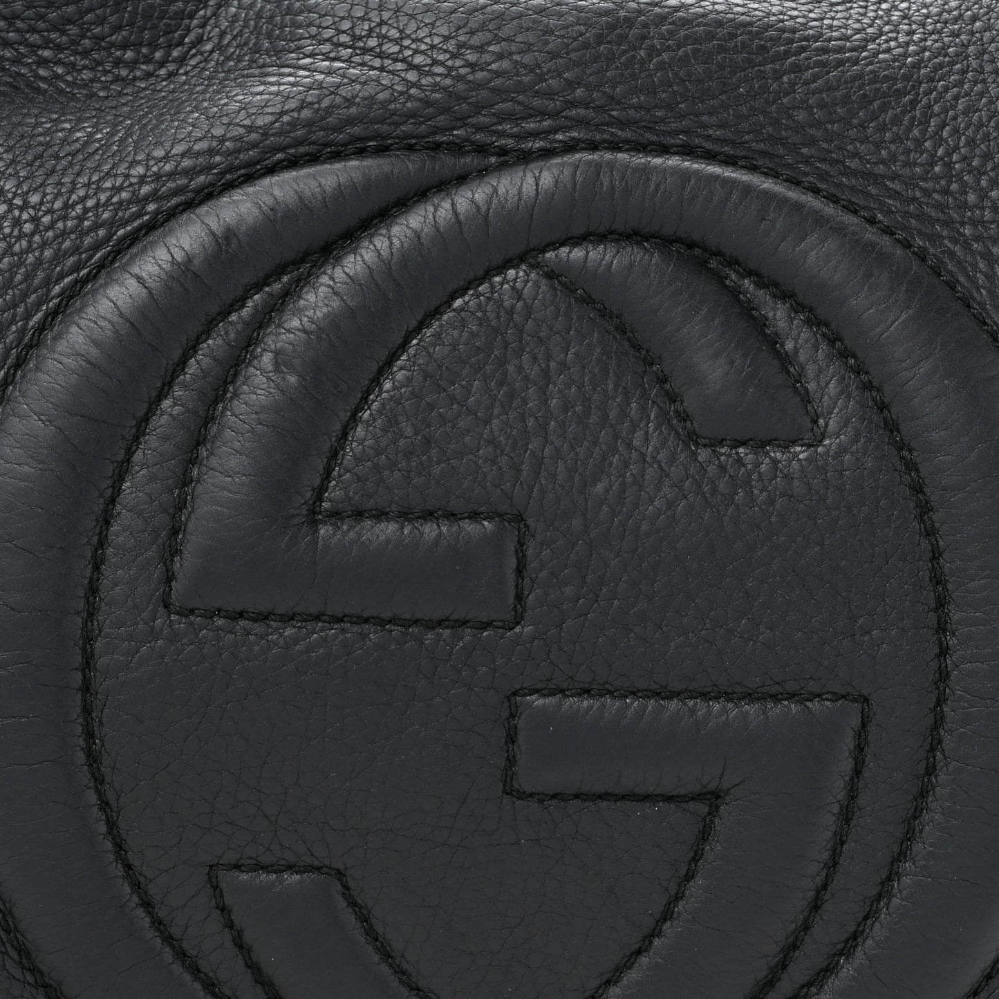 Pebbled Calfskin Medium Soho Chain Shoulder Bag Black