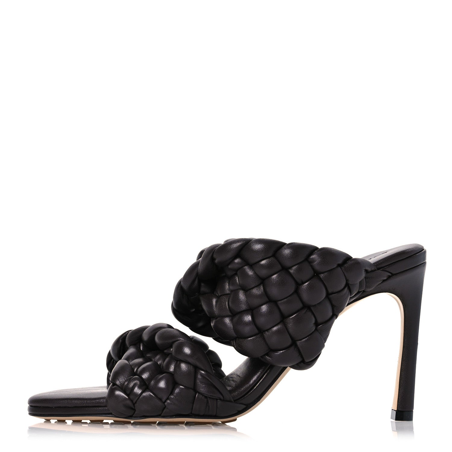 Bottega Veneta Nappa Twisted Padded Intrecciato Curve Slide Sandals 36 Fondant 1 of 10