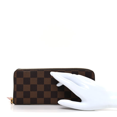 Damier Ebene Clemence Wallet Rose Ballerine