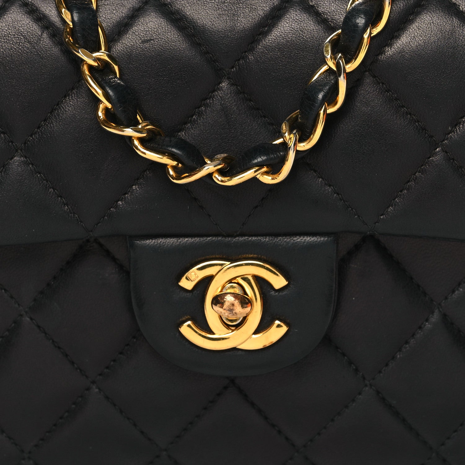 Chanel Lambskin Quilted Mini Square Flap Black 8 of 13