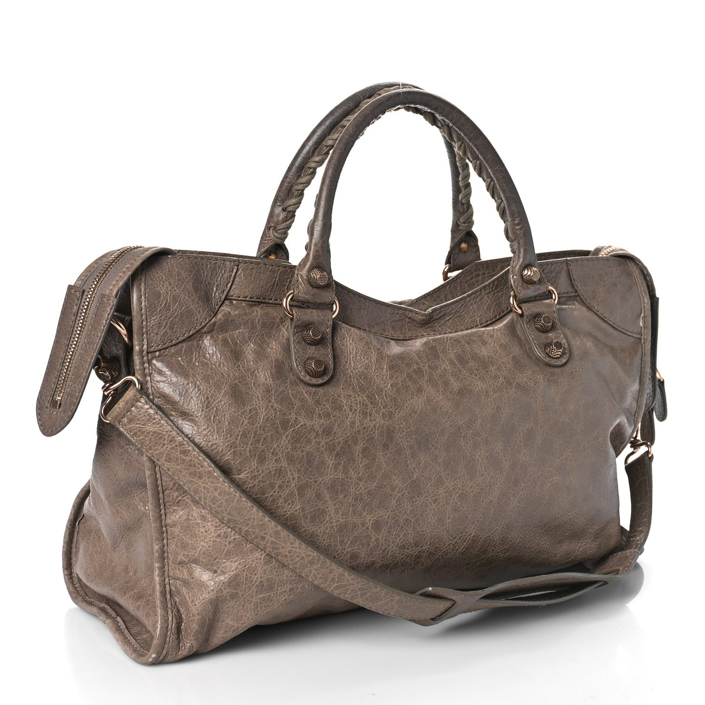 Agneau Giant 12 Rose Gold Hardware City Gris Poivre