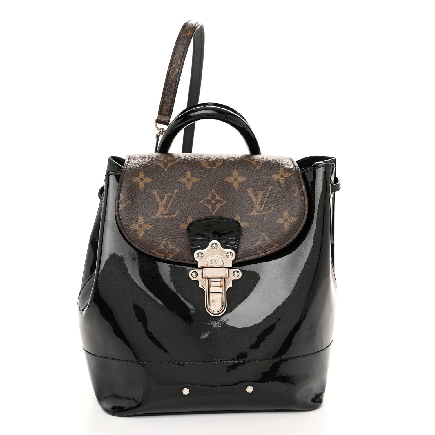 Louis Vuitton Patent Monogram Hot Springs Backpack Black 