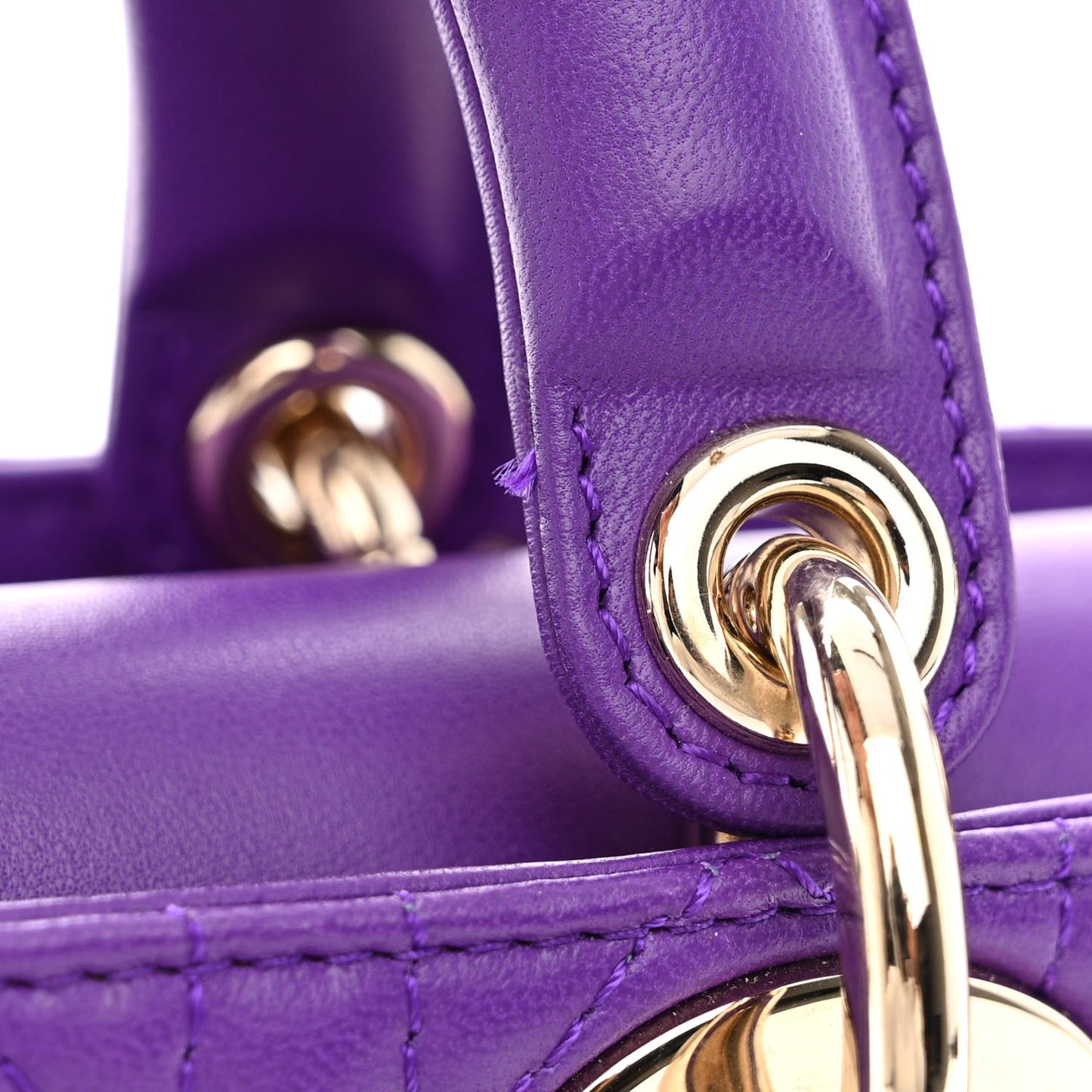 Lambskin Cannage Small Lady D-Joy Purple