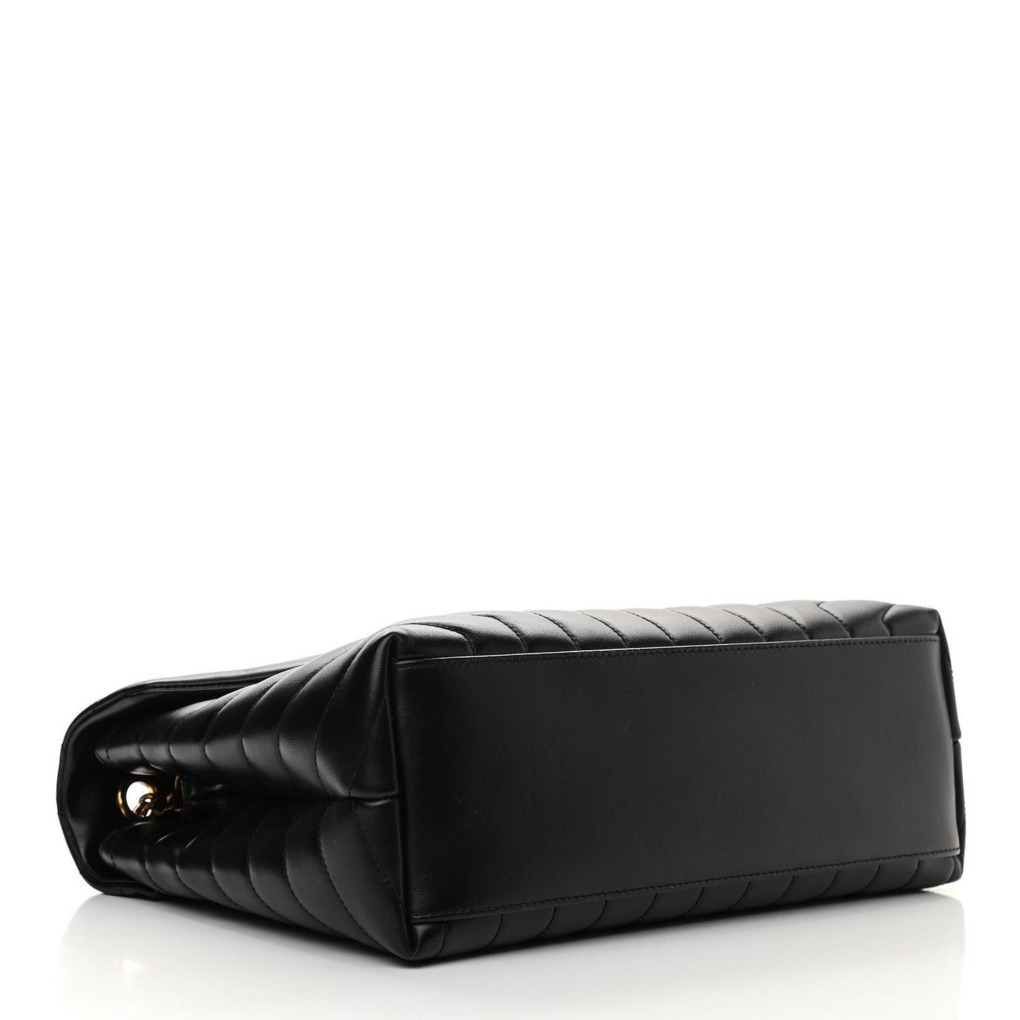 Calfskin Y Quilted Monogram Medium Loulou Chain Satchel Black