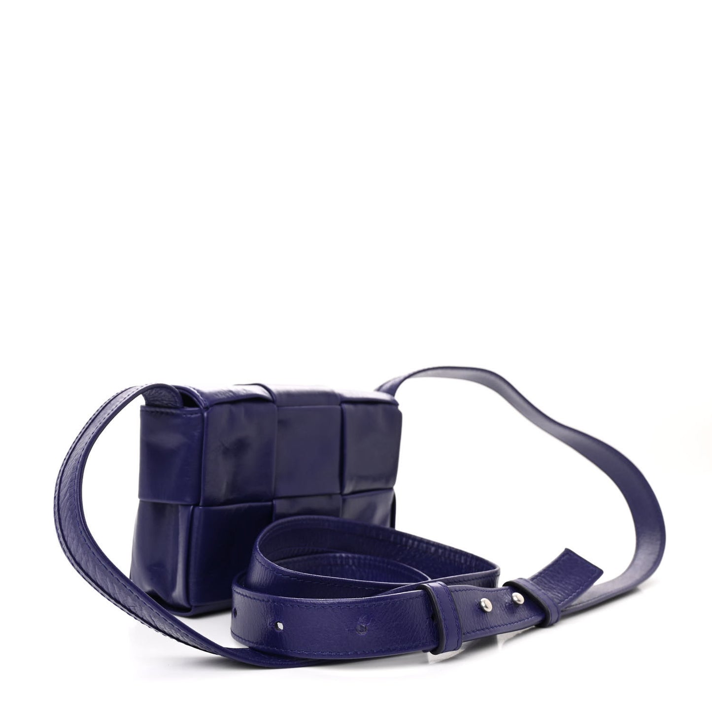 Paper Calfskin Maxi Intreccio Extra Mini Cassette Crossbody Bag Purple